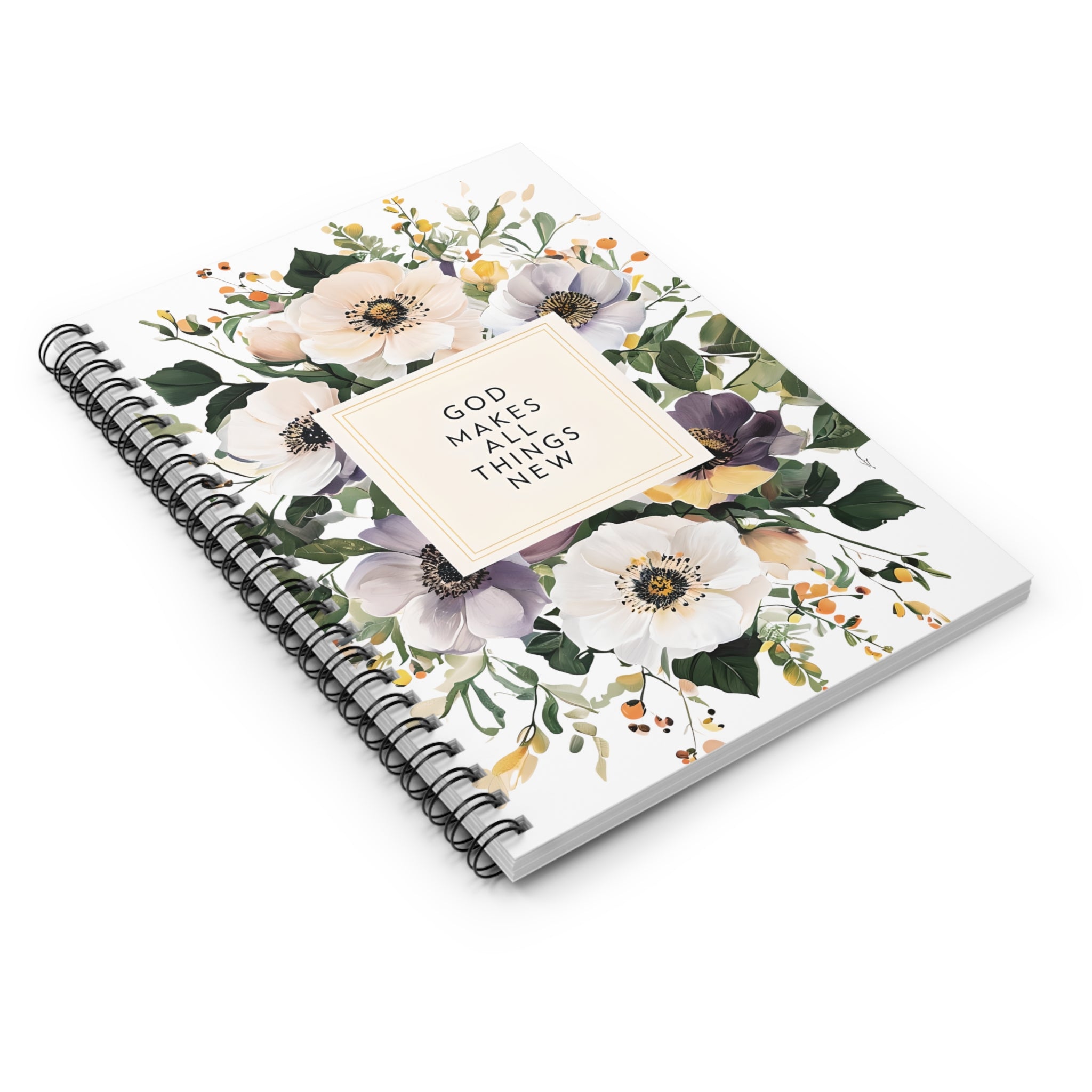 God makes all things new Christian Spiral Notebook | Christian Gift Notebook | 6x8