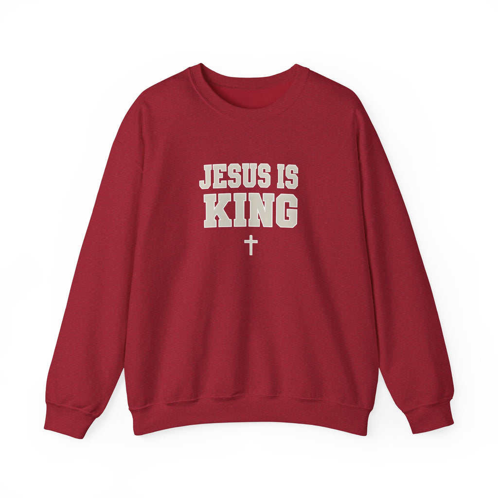 Jesus is King Gildan Unisex Crewneck Sweatshirt | Christian Apparel | Inspirational Gift | Cozy Everyday Wear