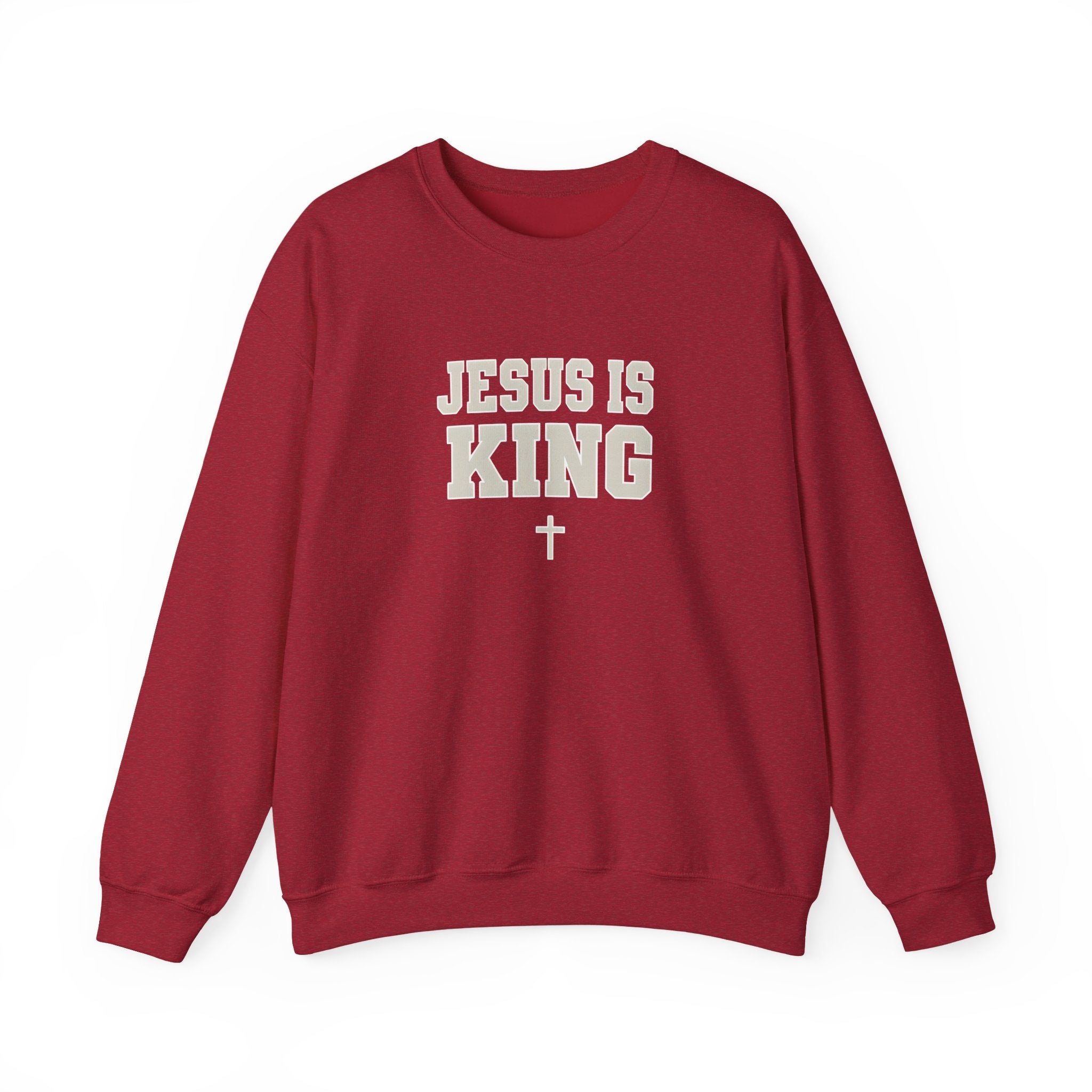 Jesus is King Gildan Unisex Crewneck Sweatshirt | Christian Apparel | Inspirational Gift | Cozy Everyday Wear