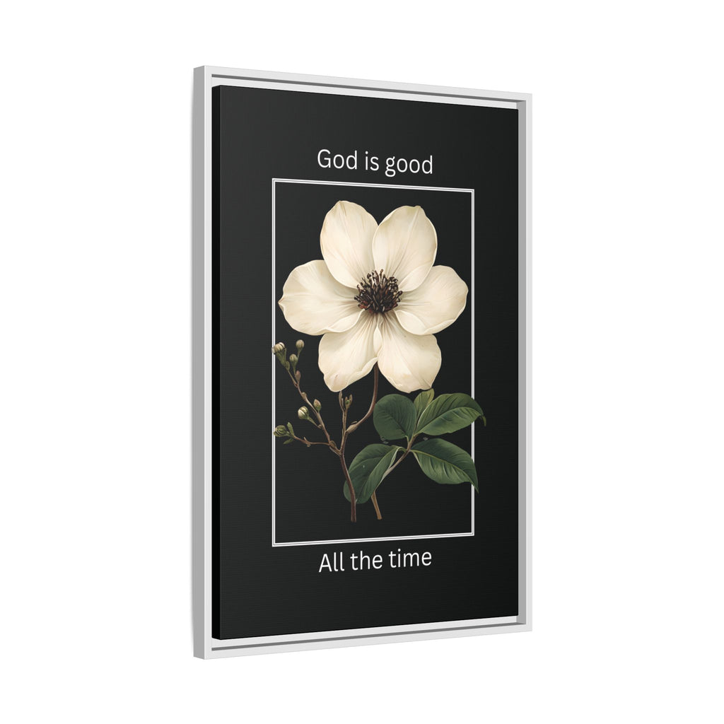 God is Good All The Time Christian Framed Matte Canvas Wall Art | Faith Inspirational Home Decor