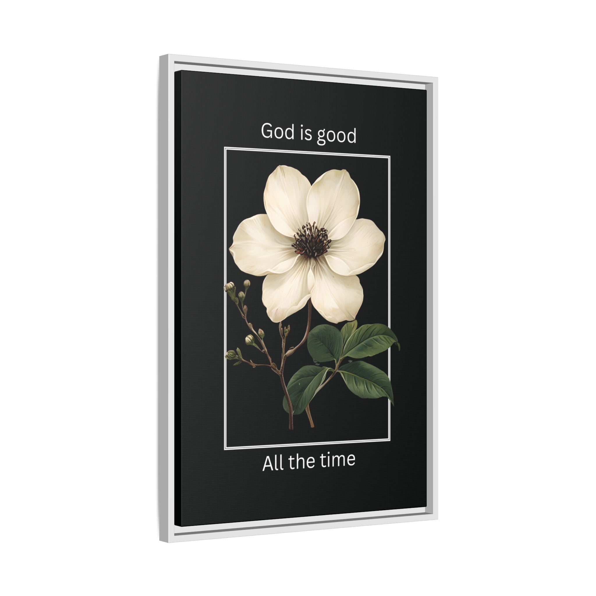God is Good All The Time Christian Framed Matte Canvas Wall Art | Faith Inspirational Home Decor