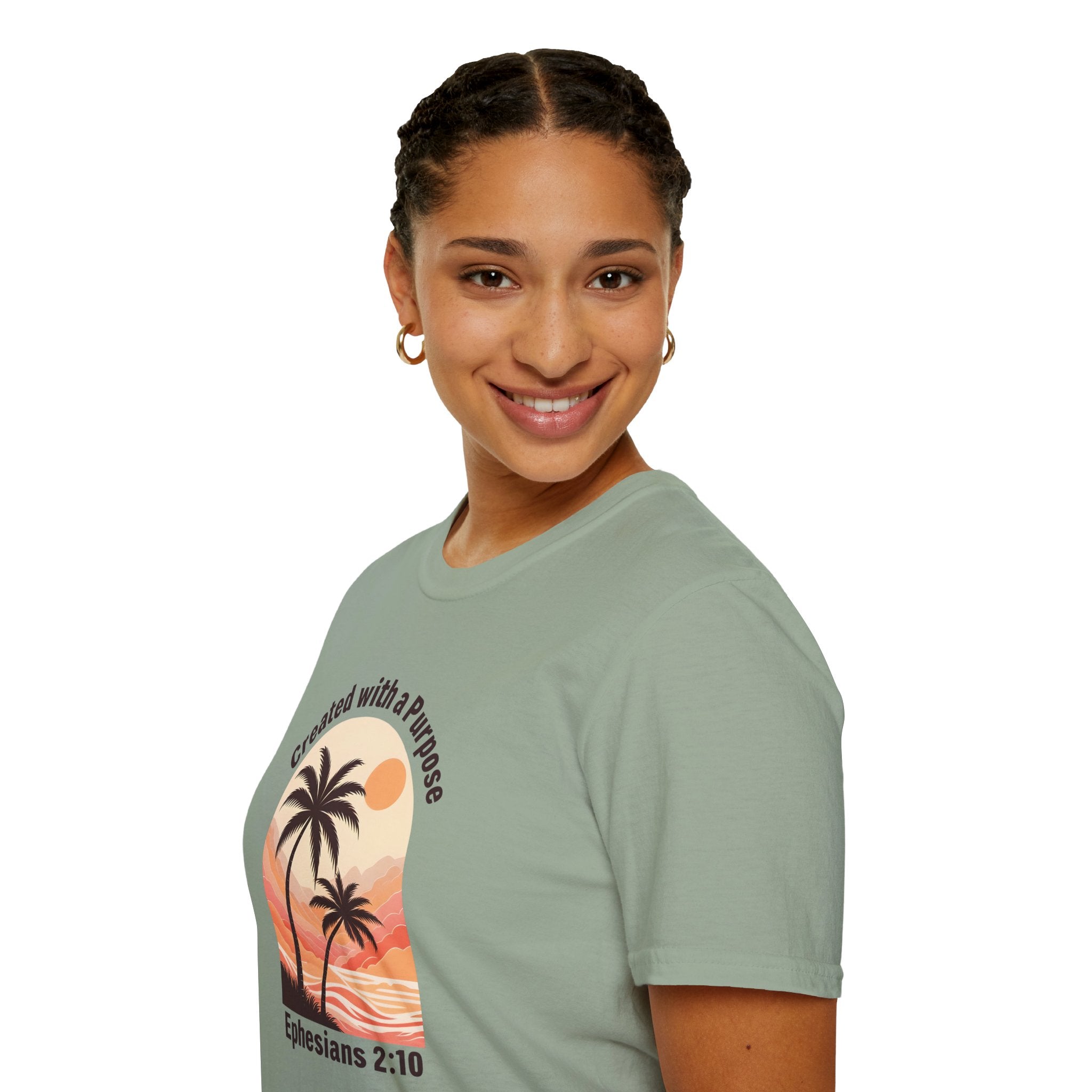 Created With A Purpose Ephesians 2:10 | Gilden Unisex T-shirt | Faith-Based Summer Tee