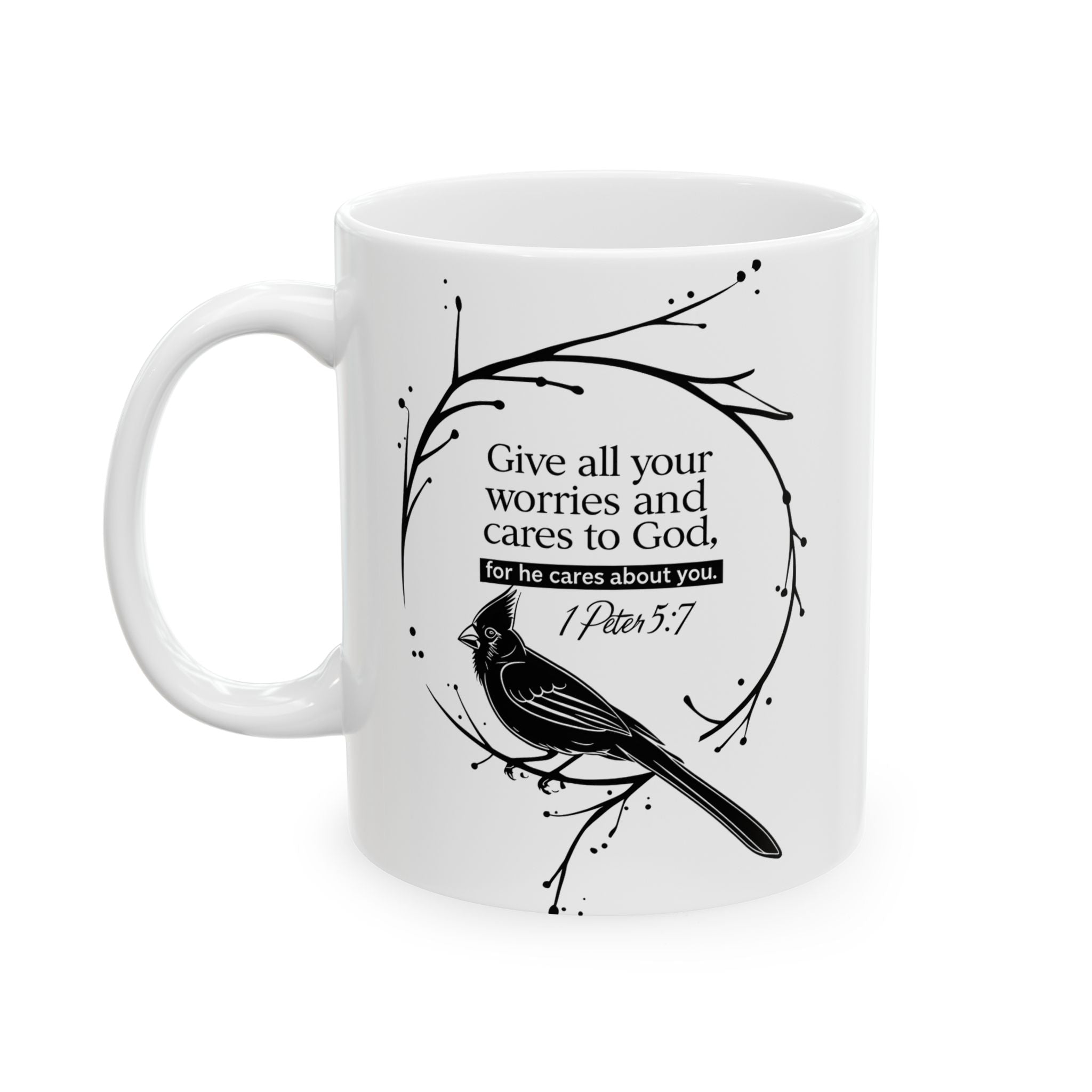1 Peter 1:7 Christian Coffee Mug 11oz & 15oz – Faith Inspirational Gift for Women & Men