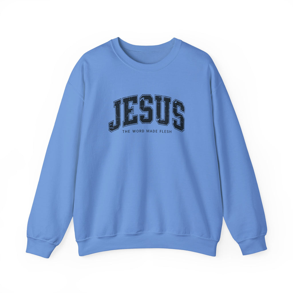 Jesus the Word Made Flesh Gildan Crewneck Sweatshirt | Christian Unisex Sweatshirt | Faith Apparel | Religious Gift