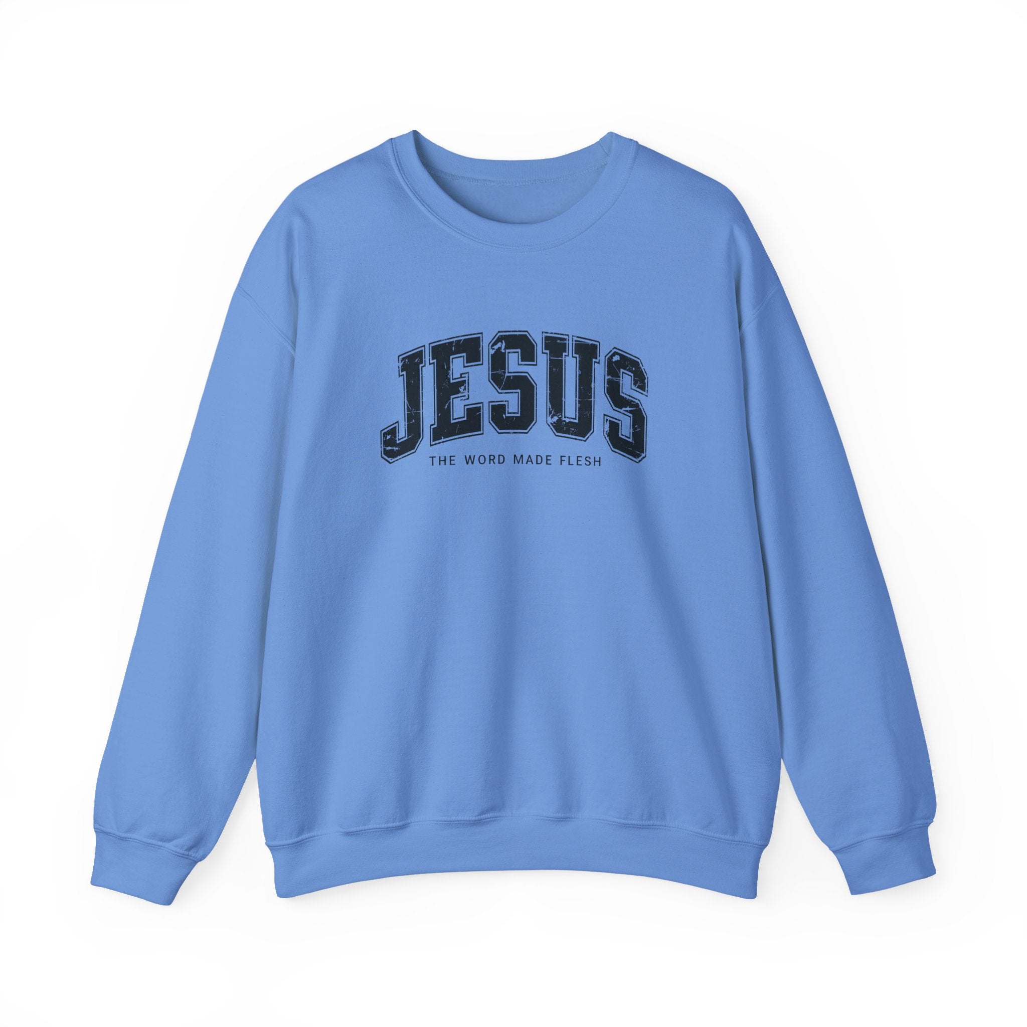 Jesus the Word Made Flesh Gildan Crewneck Sweatshirt | Christian Unisex Sweatshirt | Faith Apparel | Religious Gift