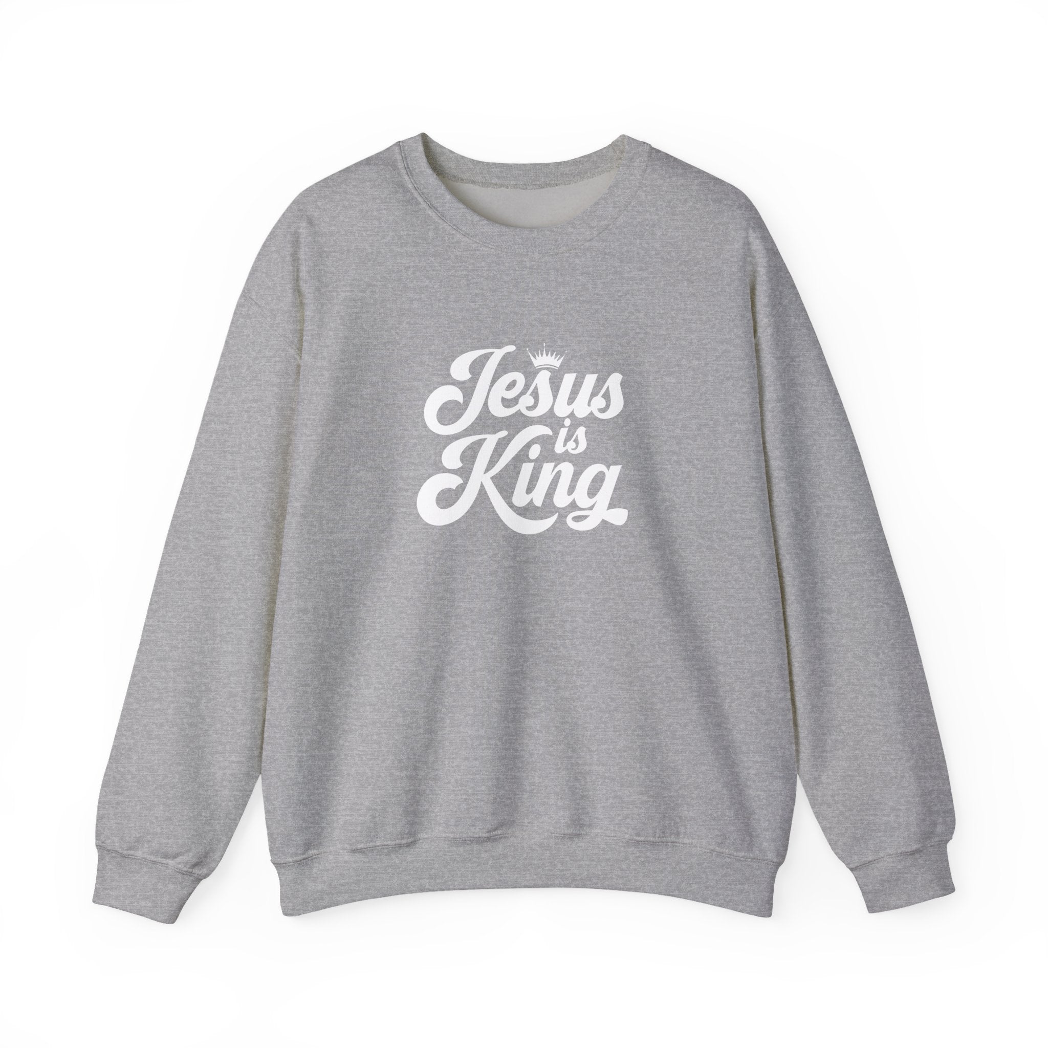 Jesus Is King Christian Gildan Unisex Crewneck Sweatshirt | Faith Apparel |  Religious Gift