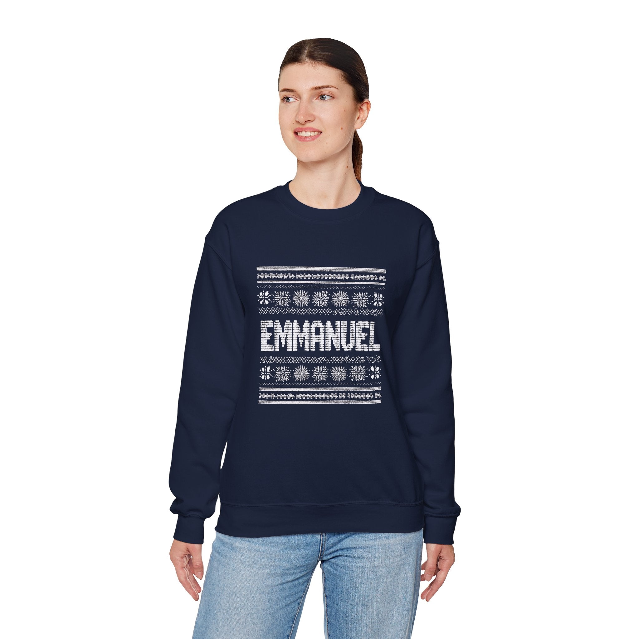 Emmanuel Gildan Unisex Christmas Crewneck Sweatshirt |Christian Holiday Gift