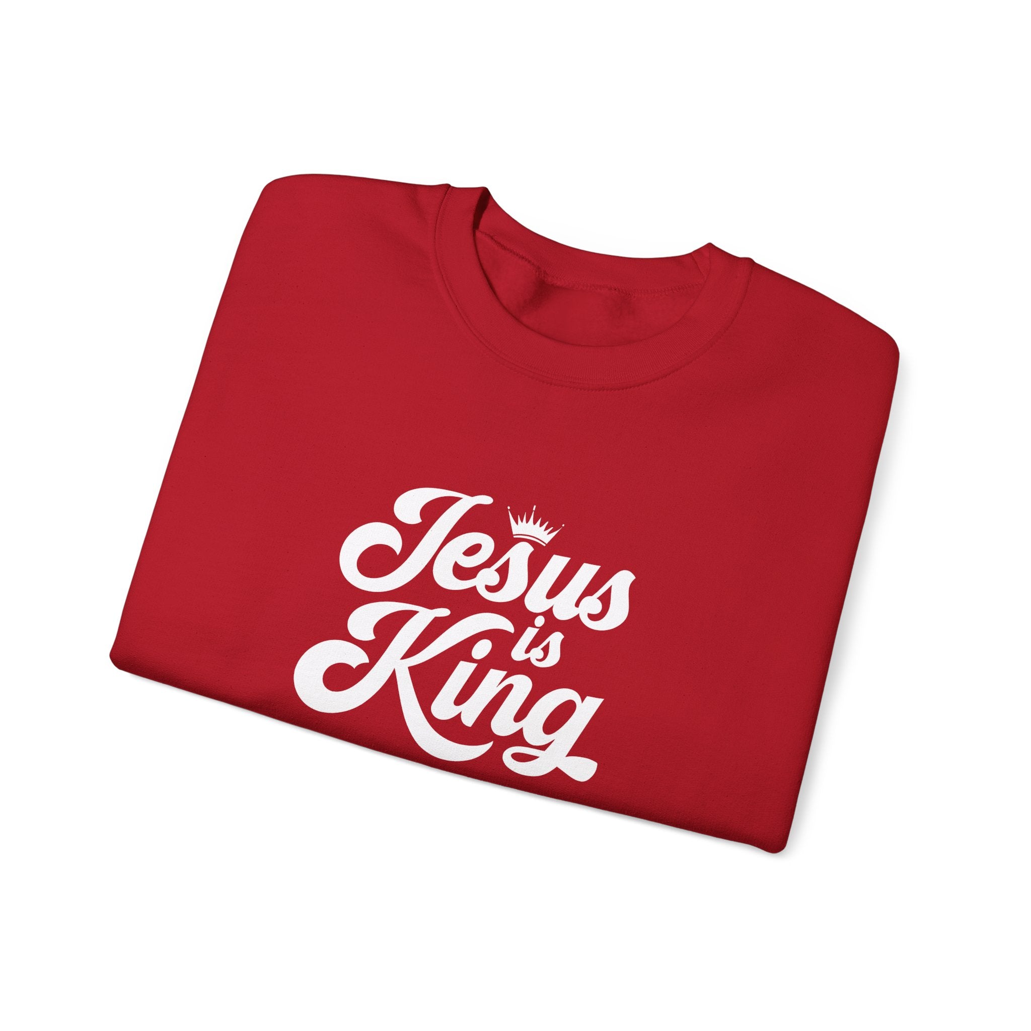 Jesus Is King Christian Gildan Unisex Crewneck Sweatshirt | Faith Apparel |  Religious Gift
