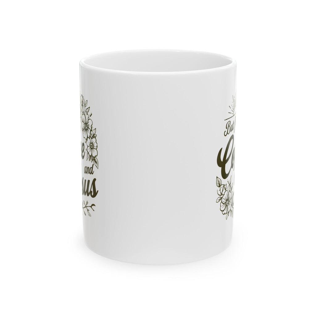 Jesus + Coffee Christian Coffee Mug | Faith Ceramic Mug 11oz & 15oz | Botanical Design Christian Gift