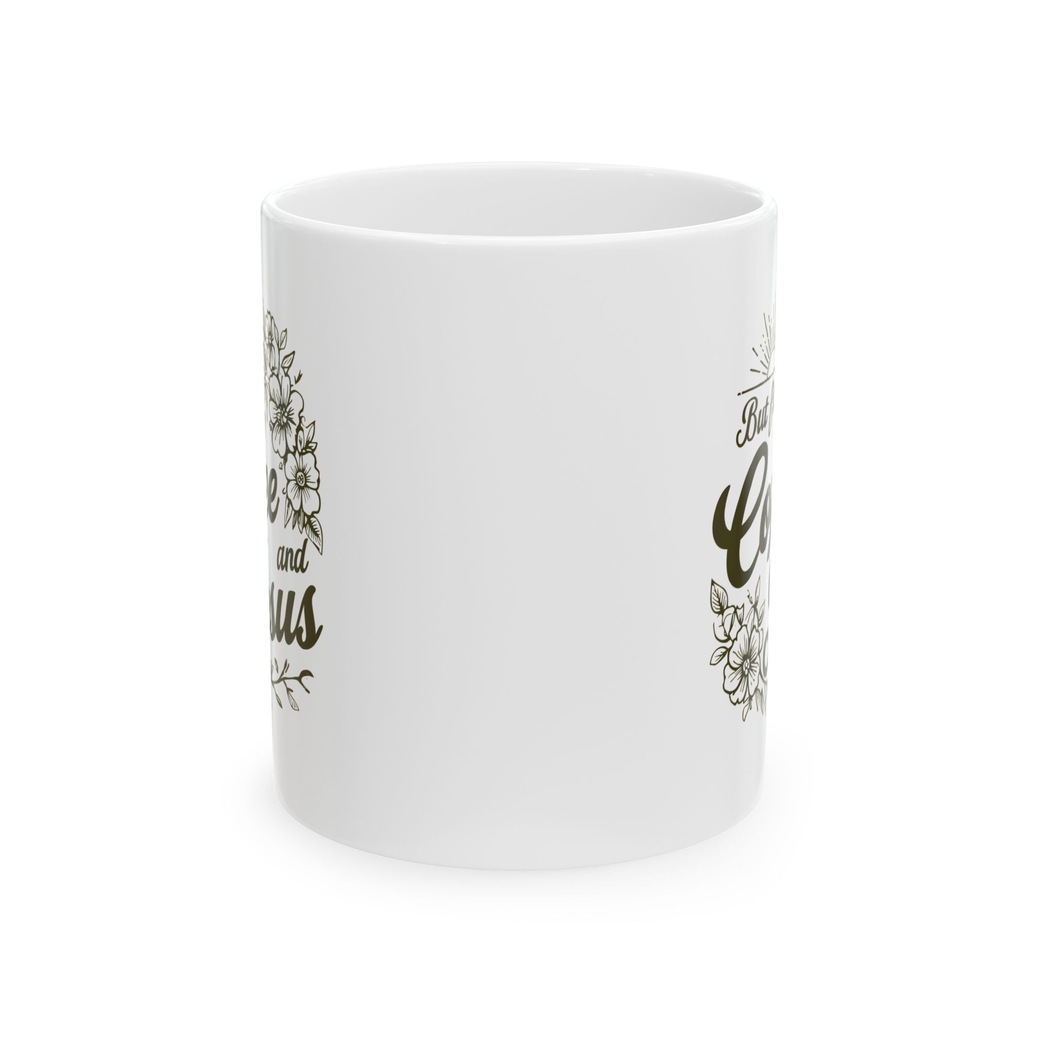 Jesus + Coffee Christian Coffee Mug | Faith Ceramic Mug 11oz & 15oz | Botanical Design Christian Gift