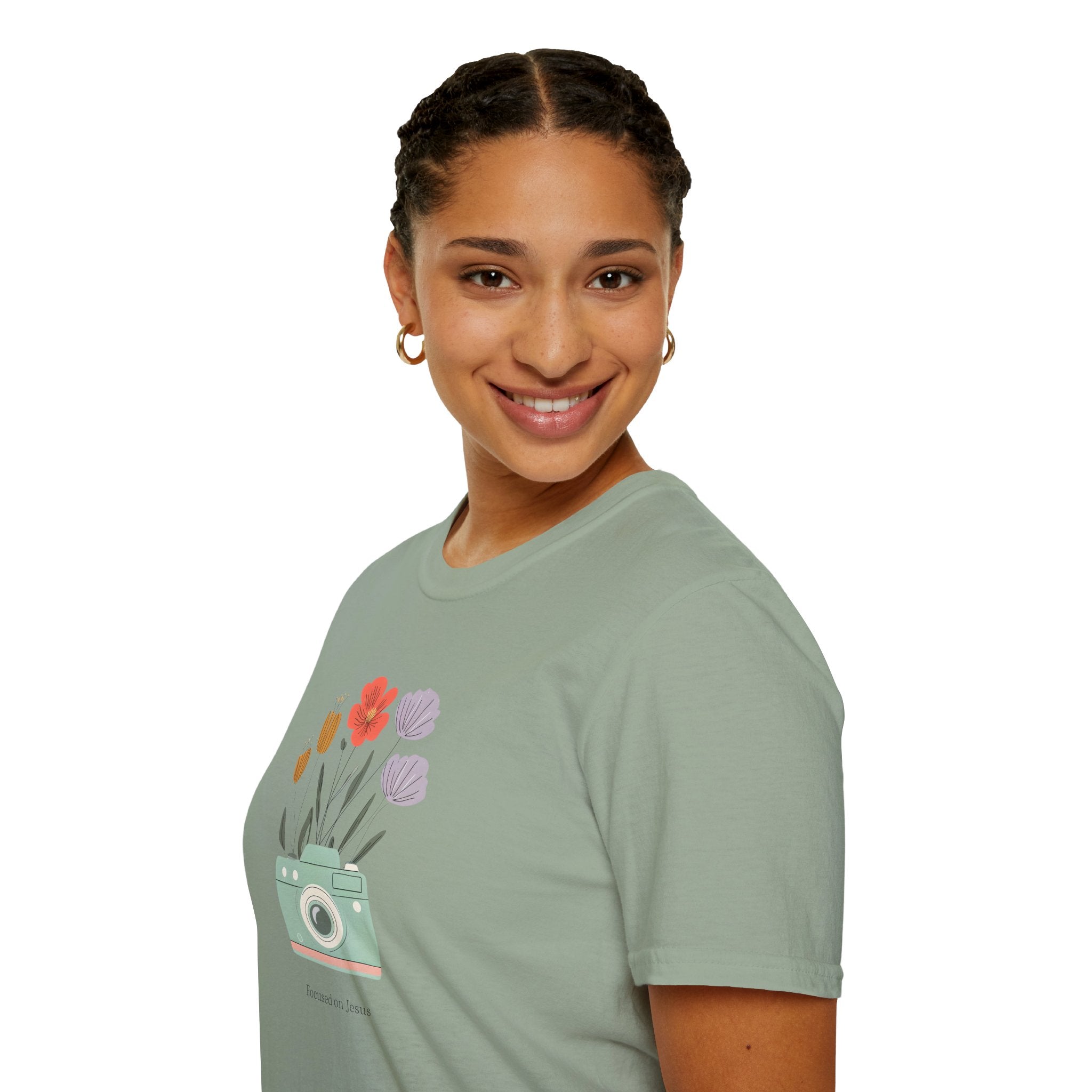 Focused on God Gildan Christian T Shirt | Faith Based Unisex Crewneck Tee | Christian Gift for her