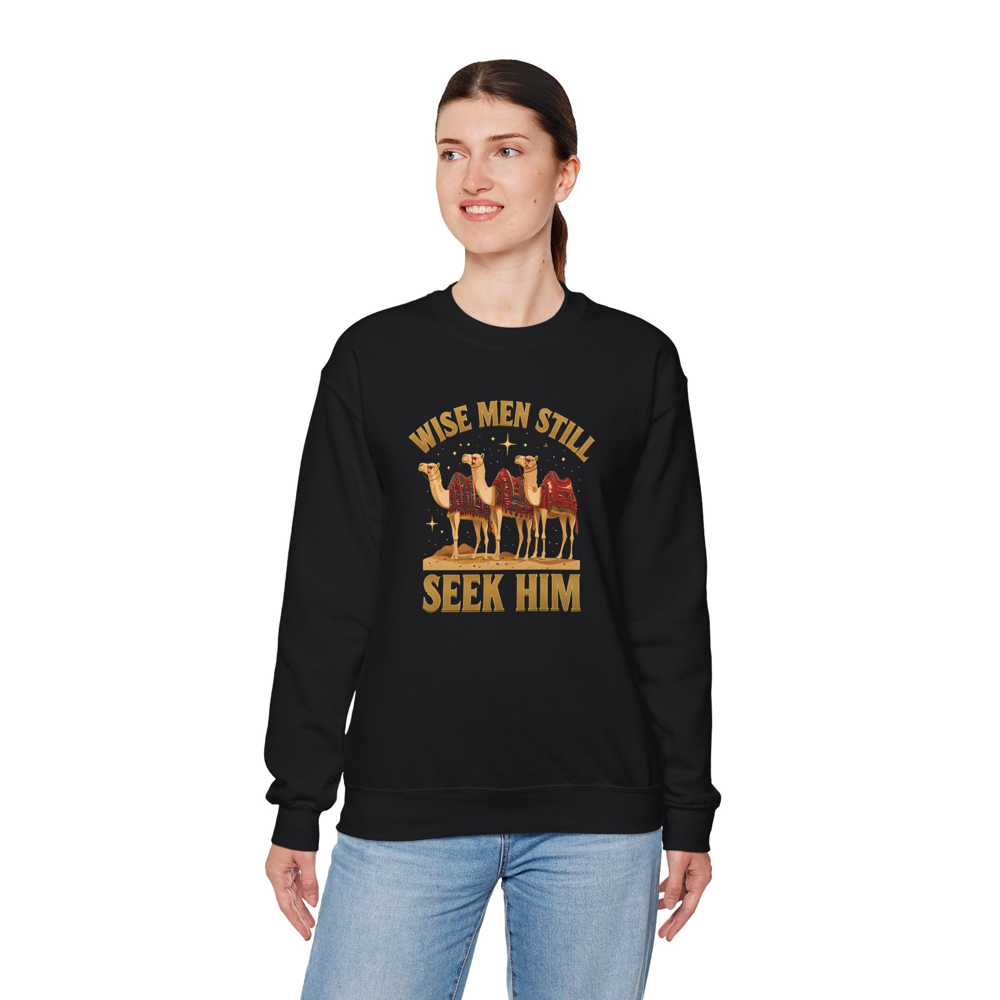 Wise Men Still Seek Him Gildan Unisex Crewneck Sweatshirt | Gift for Men | Religious Holiday Apparel