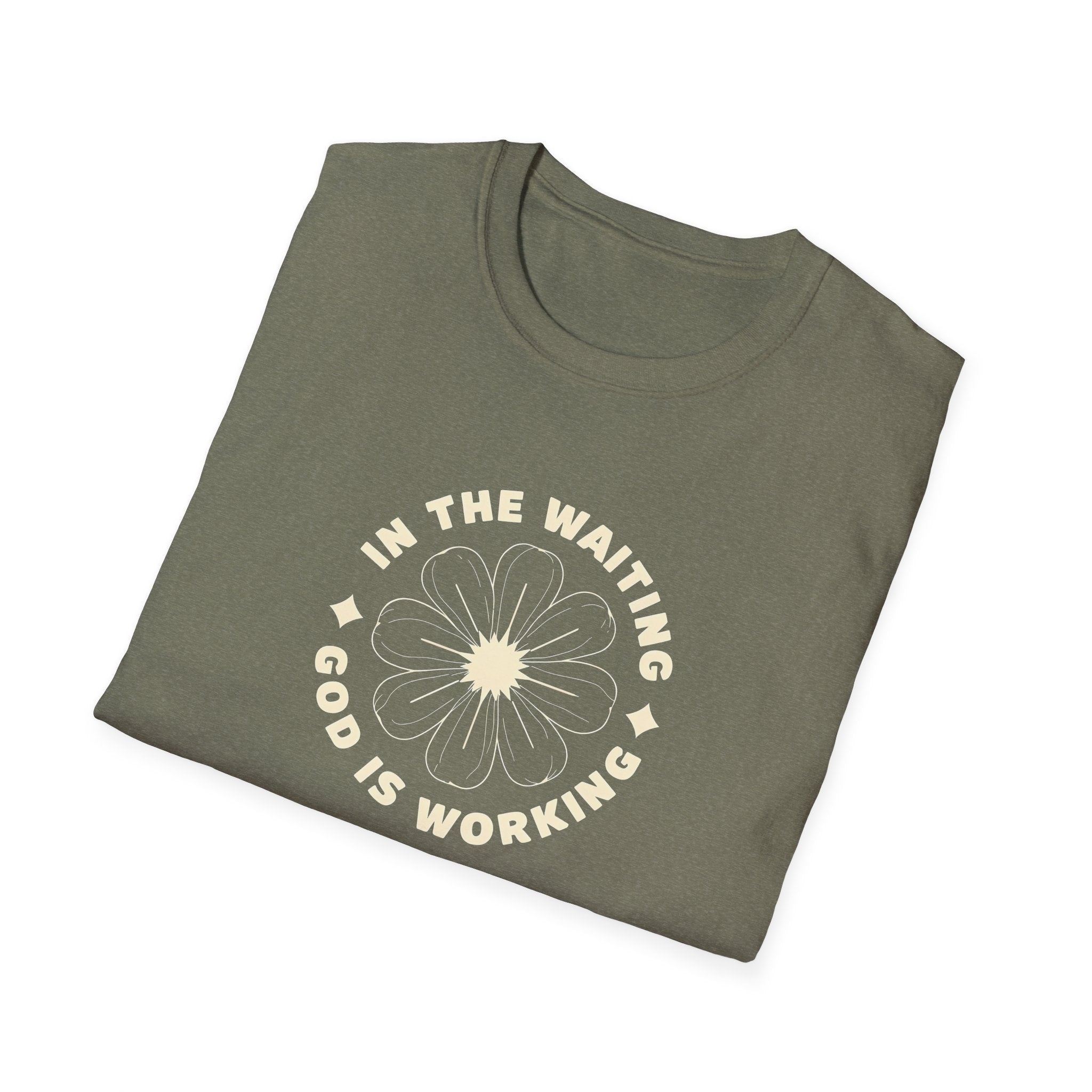 In the Waiting God Is Working Christian Gildan Unisex T-shirt | Women’s Faith Graphic Tee