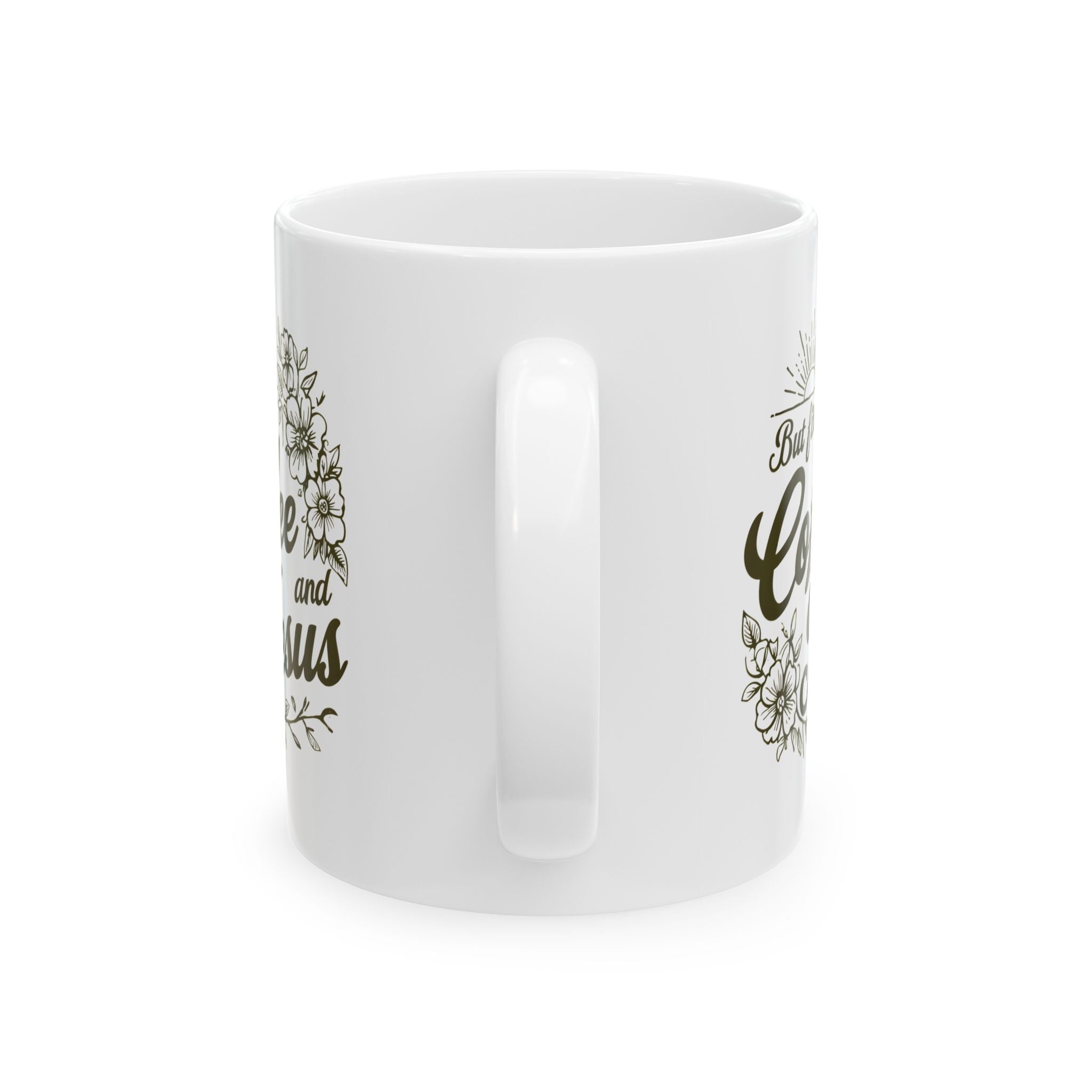 Jesus + Coffee Christian Coffee Mug | Faith Ceramic Mug 11oz & 15oz | Botanical Design Christian Gift