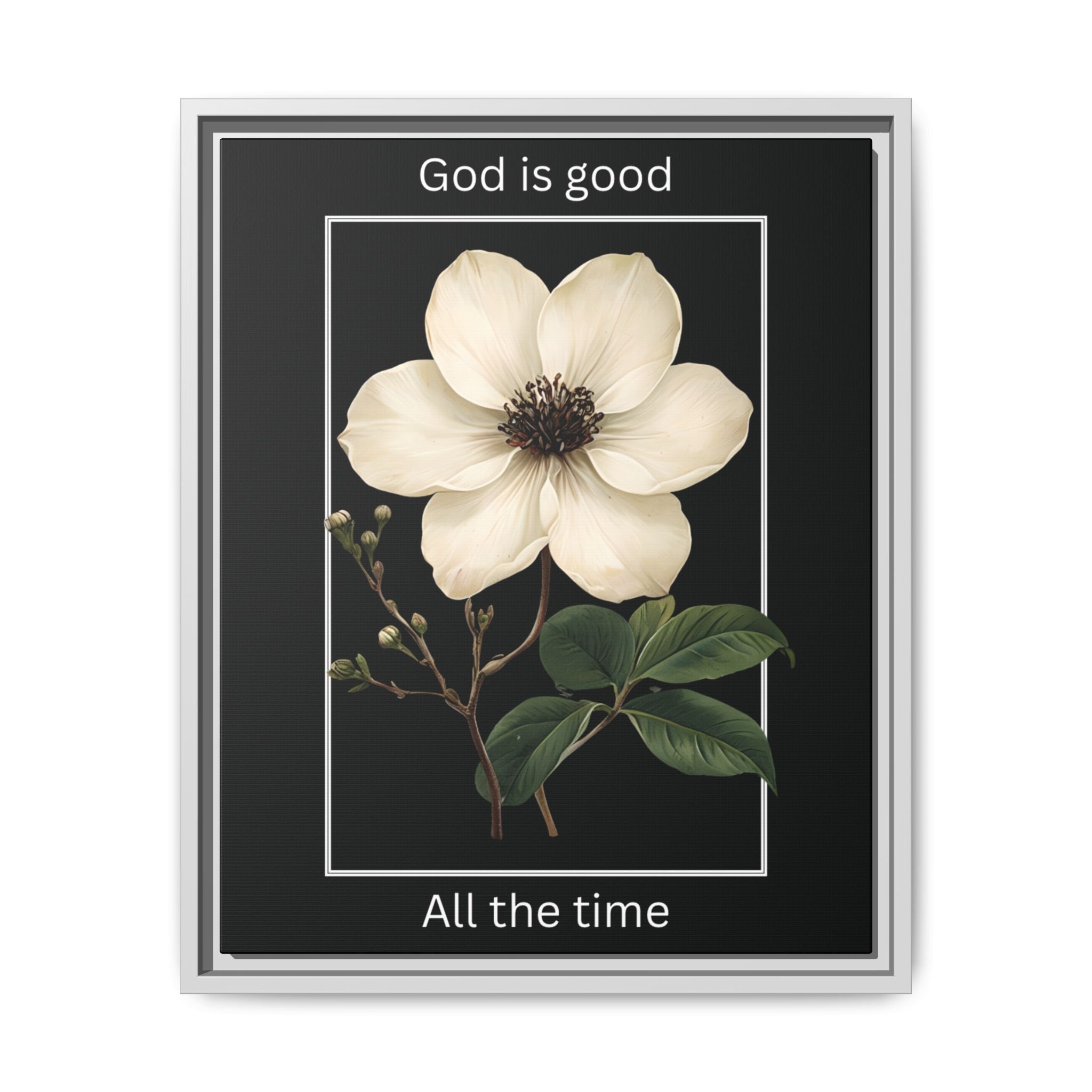 God is Good All The Time Christian Framed Matte Canvas Wall Art | Faith Inspirational Home Decor