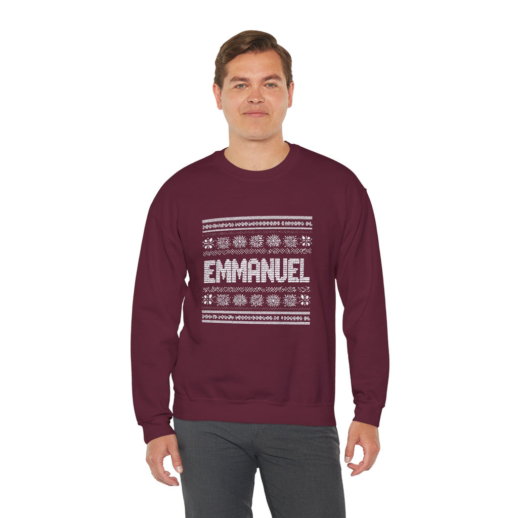 Emmanuel Gildan Unisex Christmas Crewneck Sweatshirt |Christian Holiday Gift