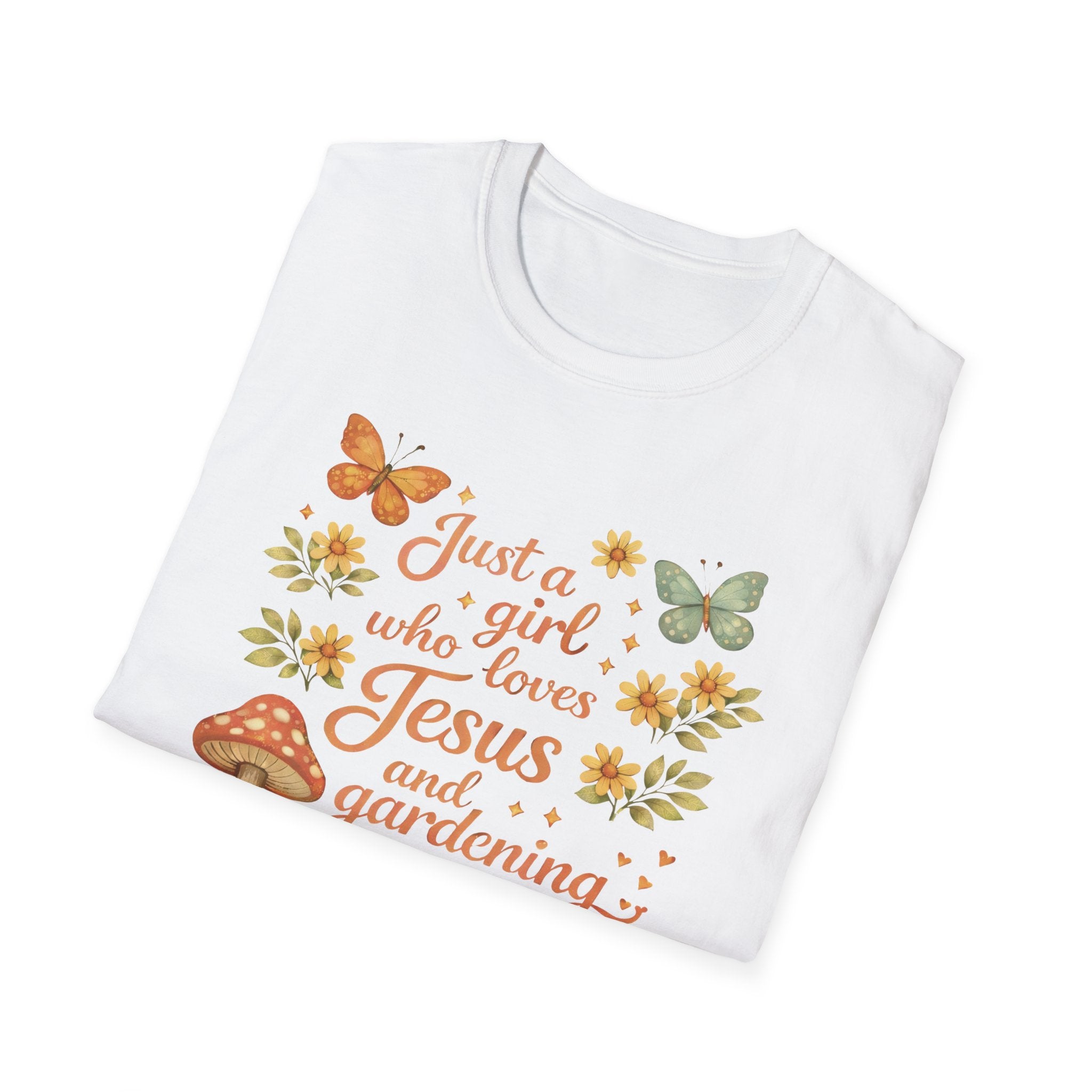 Just A Girl Who Loves Jesus and Gardening Gildan Unisex Tshirt | Christian Gardening T-Shirt | Faith Shirt | Cotton Tee