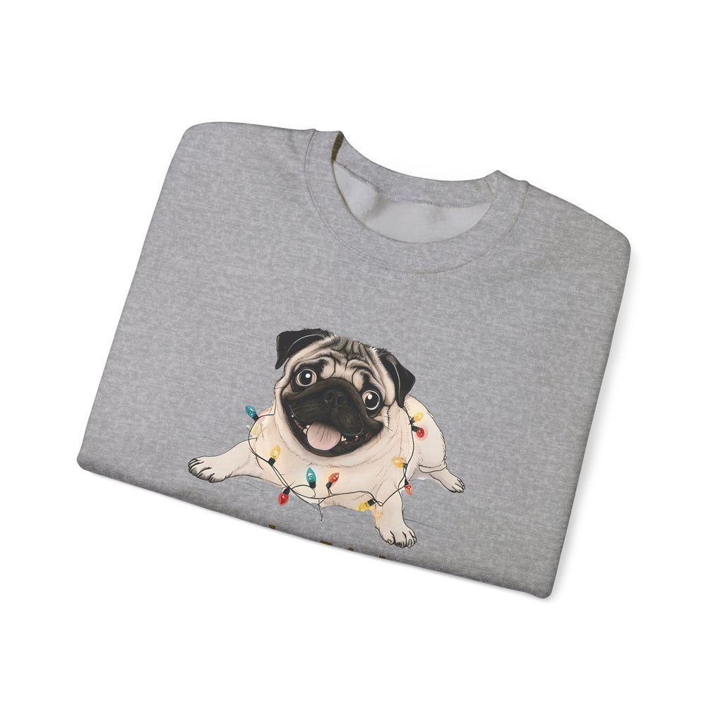 Be the Light Christmas Pug Unisex Gildan Sweatshirt | Christian Crewneck Holiday Gift