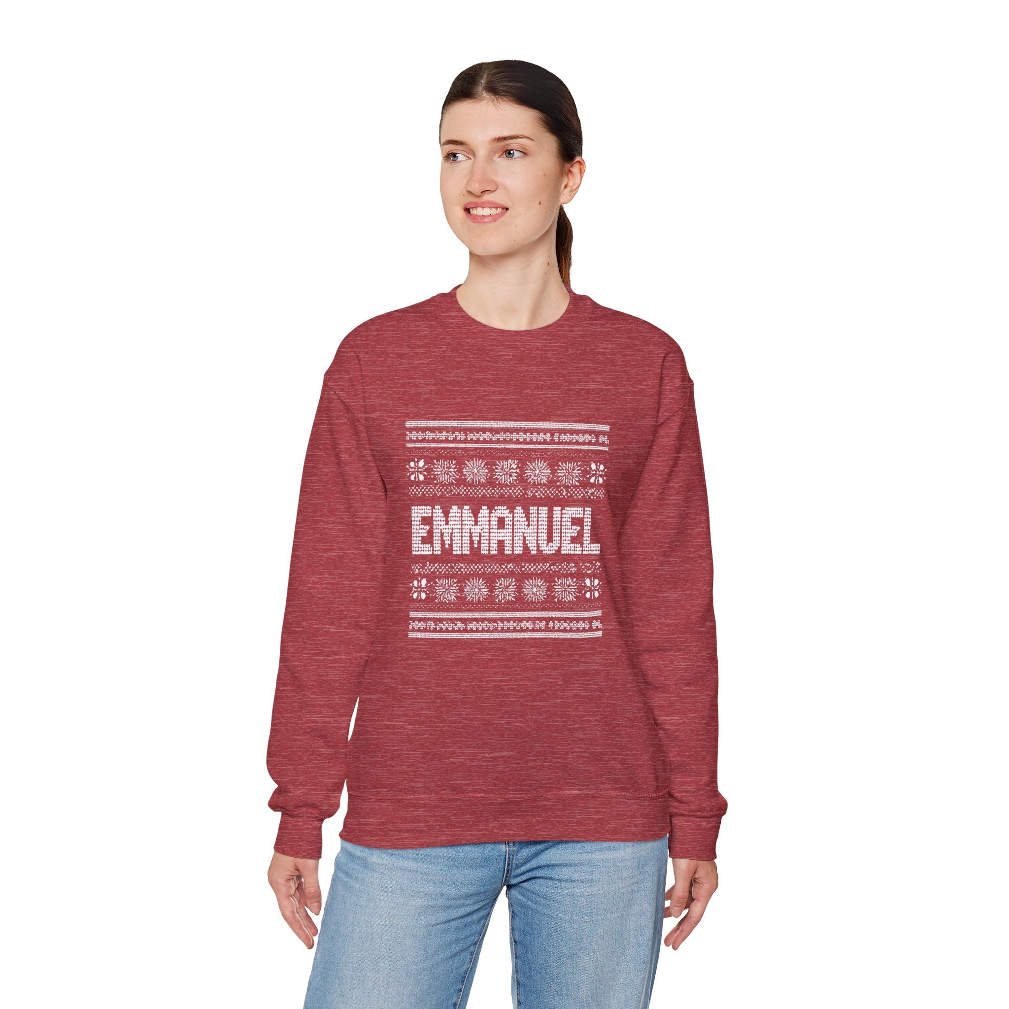 Emmanuel Gildan Unisex Christmas Crewneck Sweatshirt |Christian Holiday Gift