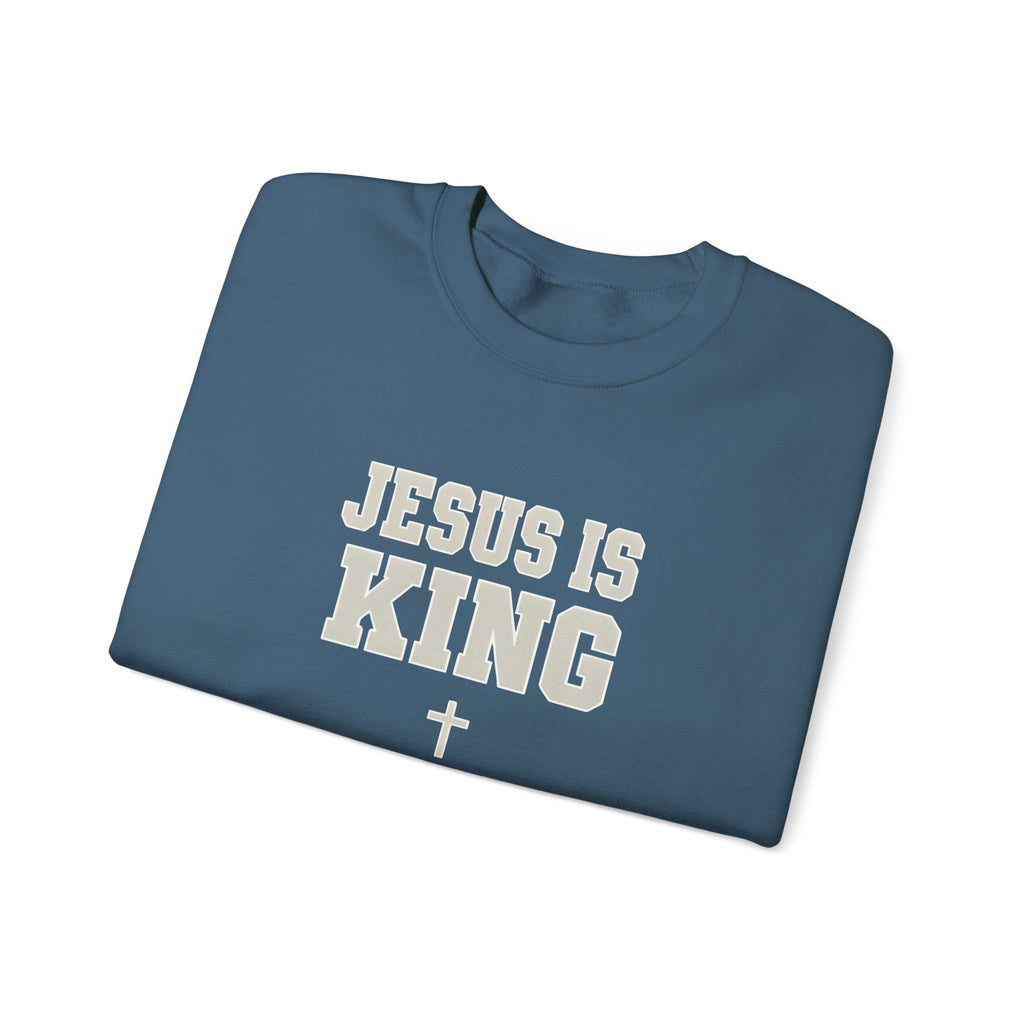 Jesus is King Gildan Unisex Crewneck Sweatshirt | Christian Apparel | Inspirational Gift | Cozy Everyday Wear