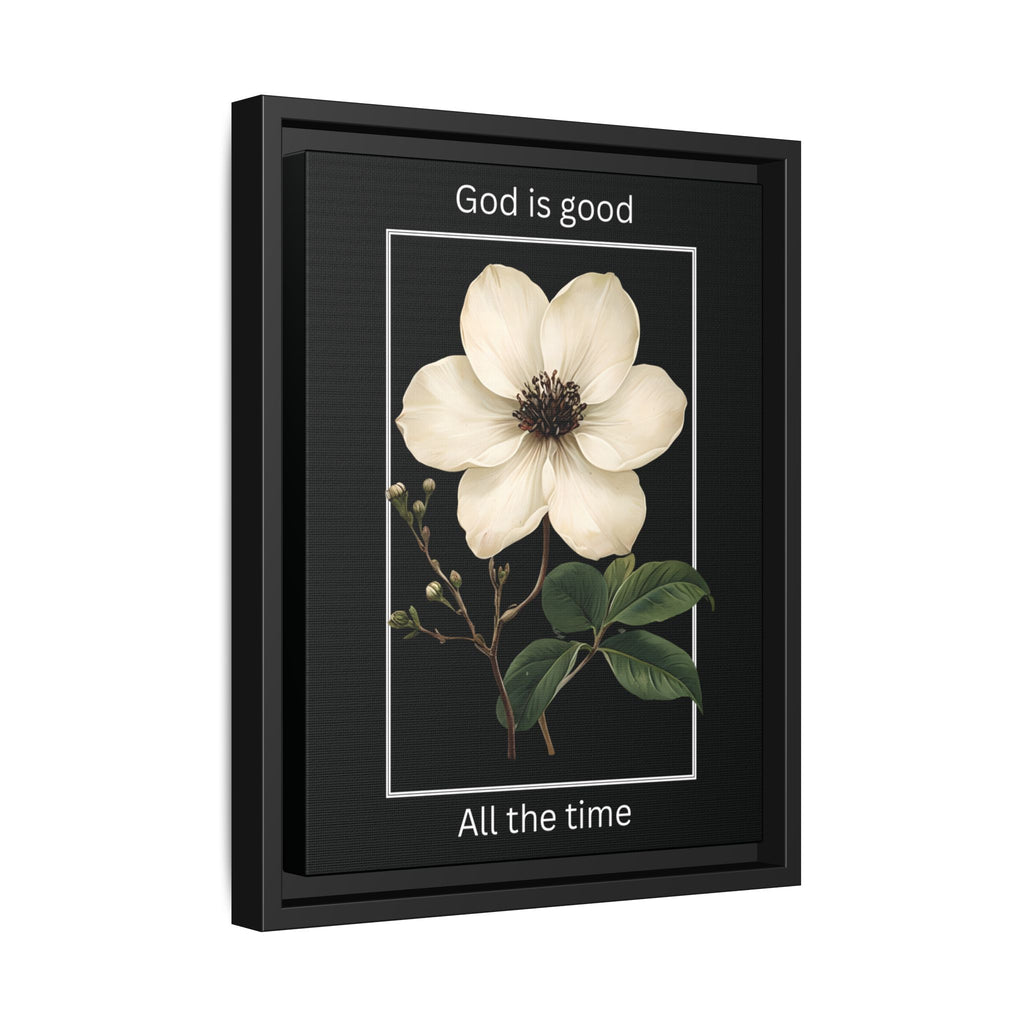 God is Good All The Time Christian Framed Matte Canvas Wall Art | Faith Inspirational Home Decor