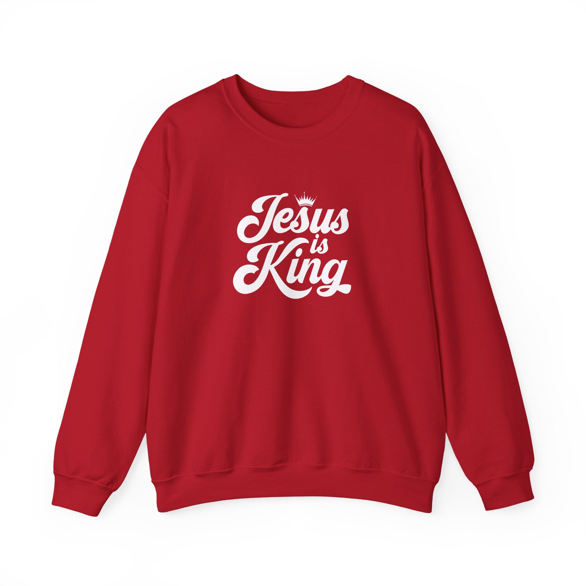 Jesus Is King Christian Gildan Unisex Crewneck Sweatshirt | Faith Apparel |  Religious Gift