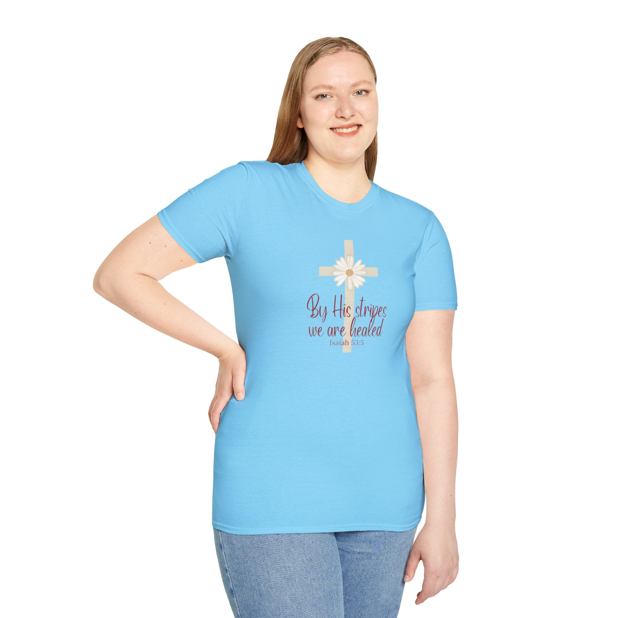 By His Stripes We Are Healed | Isaiah 53:5 | Christian Gildan T Shirt
