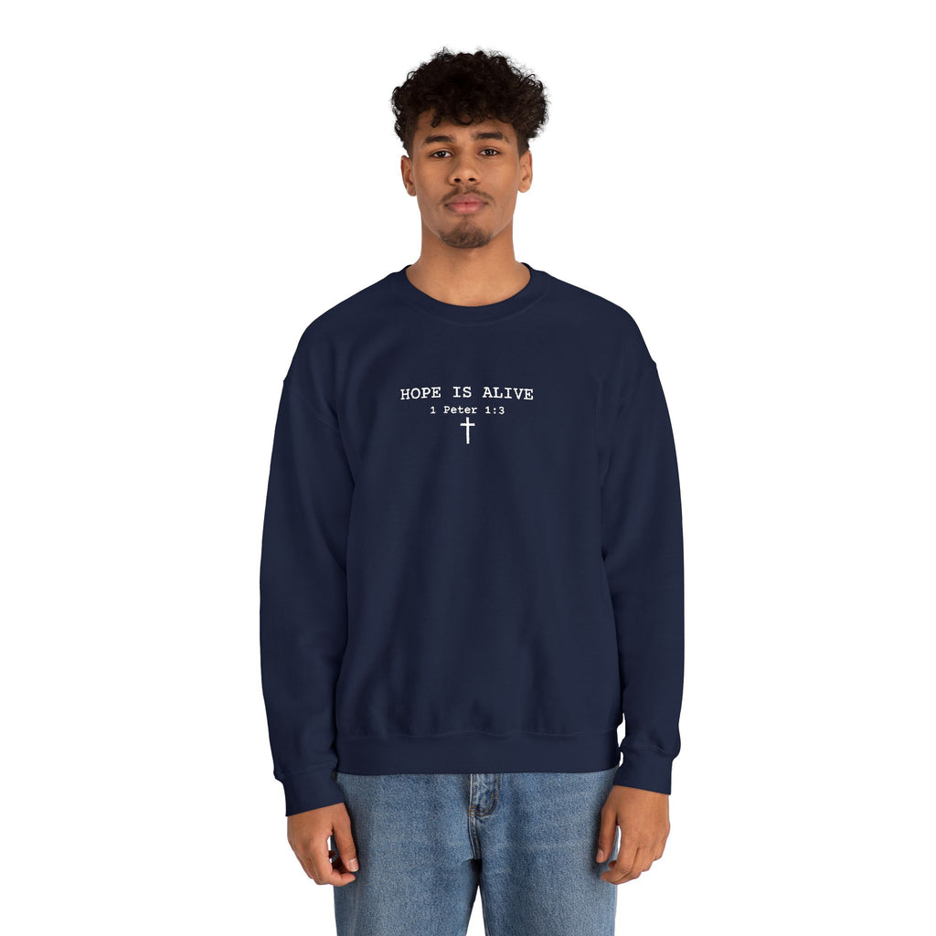 Hope is Alive Embroidered Gildan Unisex Crewneck Sweatshirt | Christian Gift |