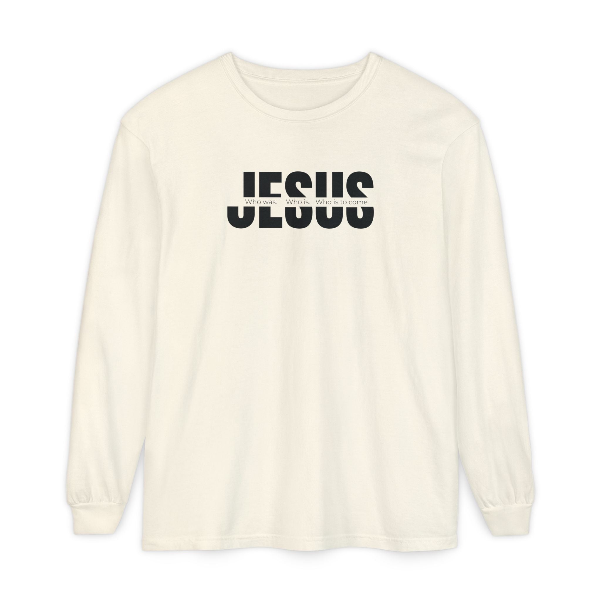 Jesus Comfort Colors Christian Long Sleeve Shirt | Faith Graphic Tee | Garment Dyed Cotton