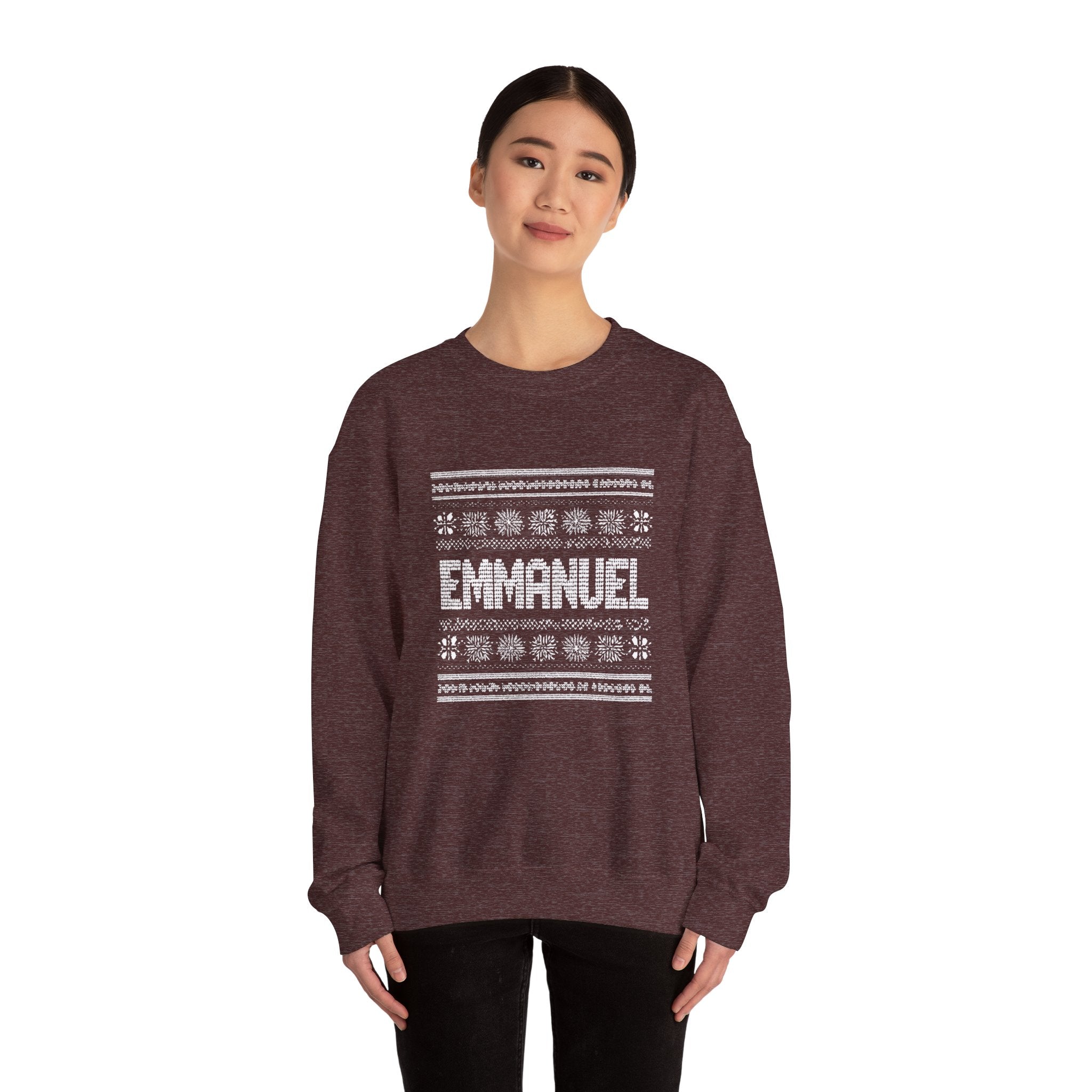 Emmanuel Gildan Unisex Christmas Crewneck Sweatshirt |Christian Holiday Gift