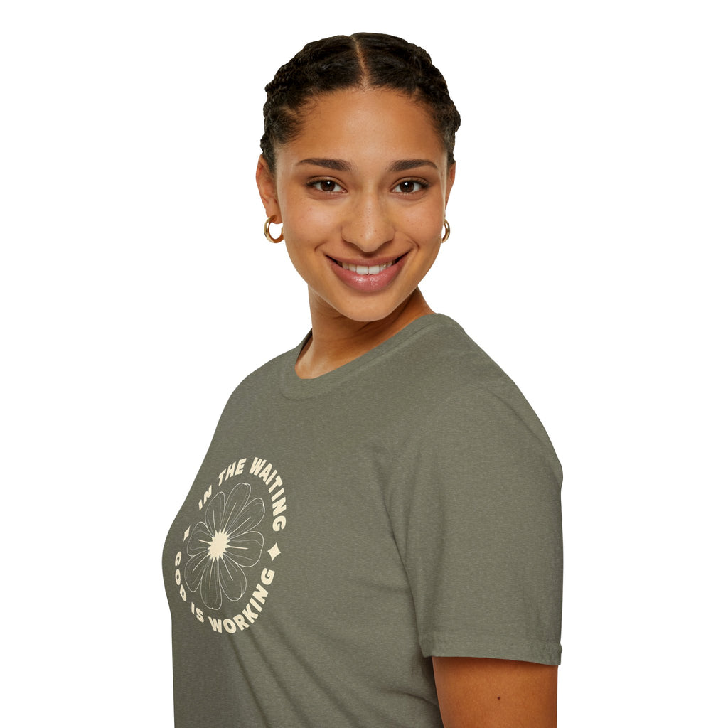 In the Waiting God Is Working Christian Gildan Unisex T-shirt | Women’s Faith Graphic Tee