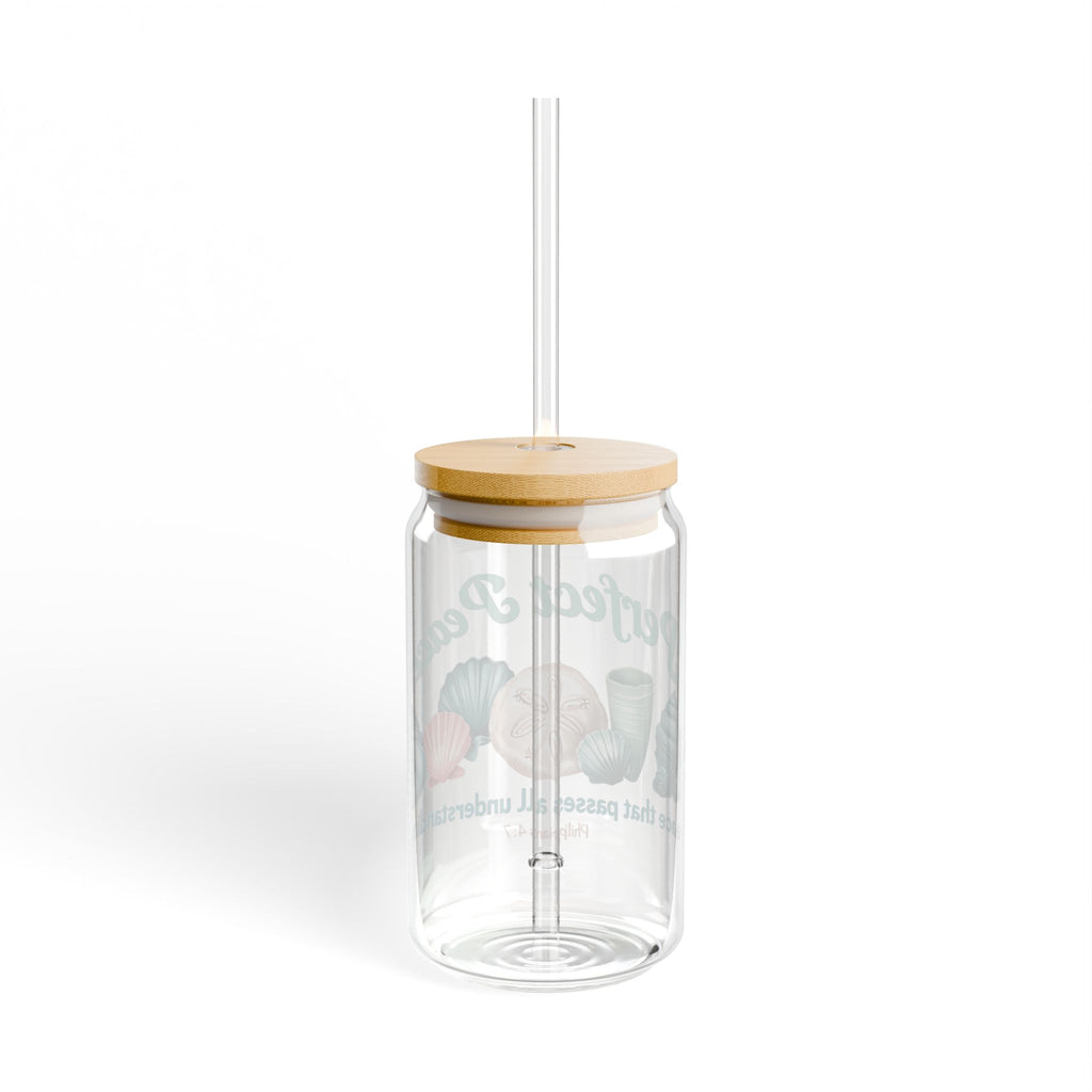 Beach Sipper Glass “Perfect Peace” – Christian Drinkware | Summer Coastal Gift Idea