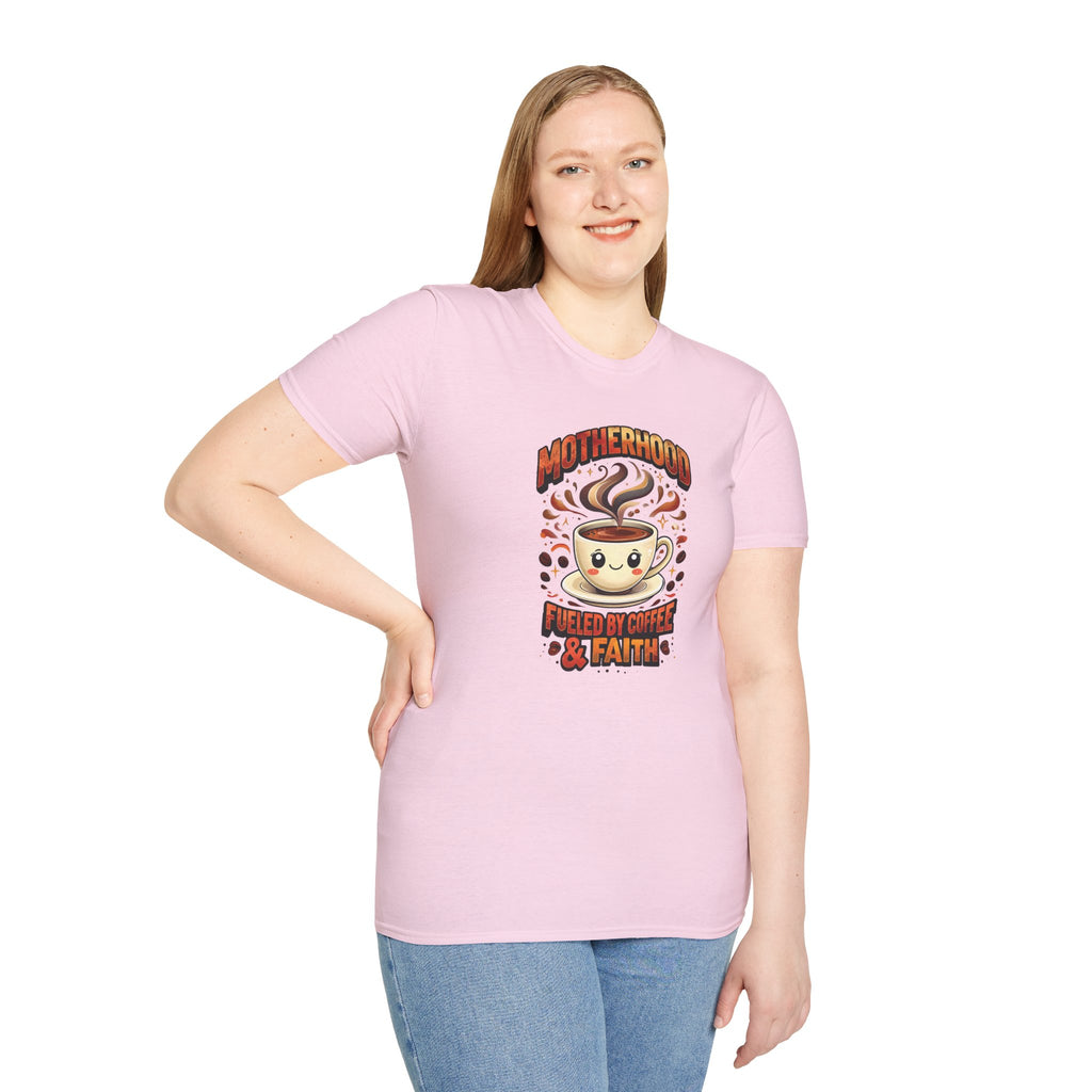 Motherhood Fueled By Coffee & Faith Gildan tshirt | Christian Mom Shirt and gift