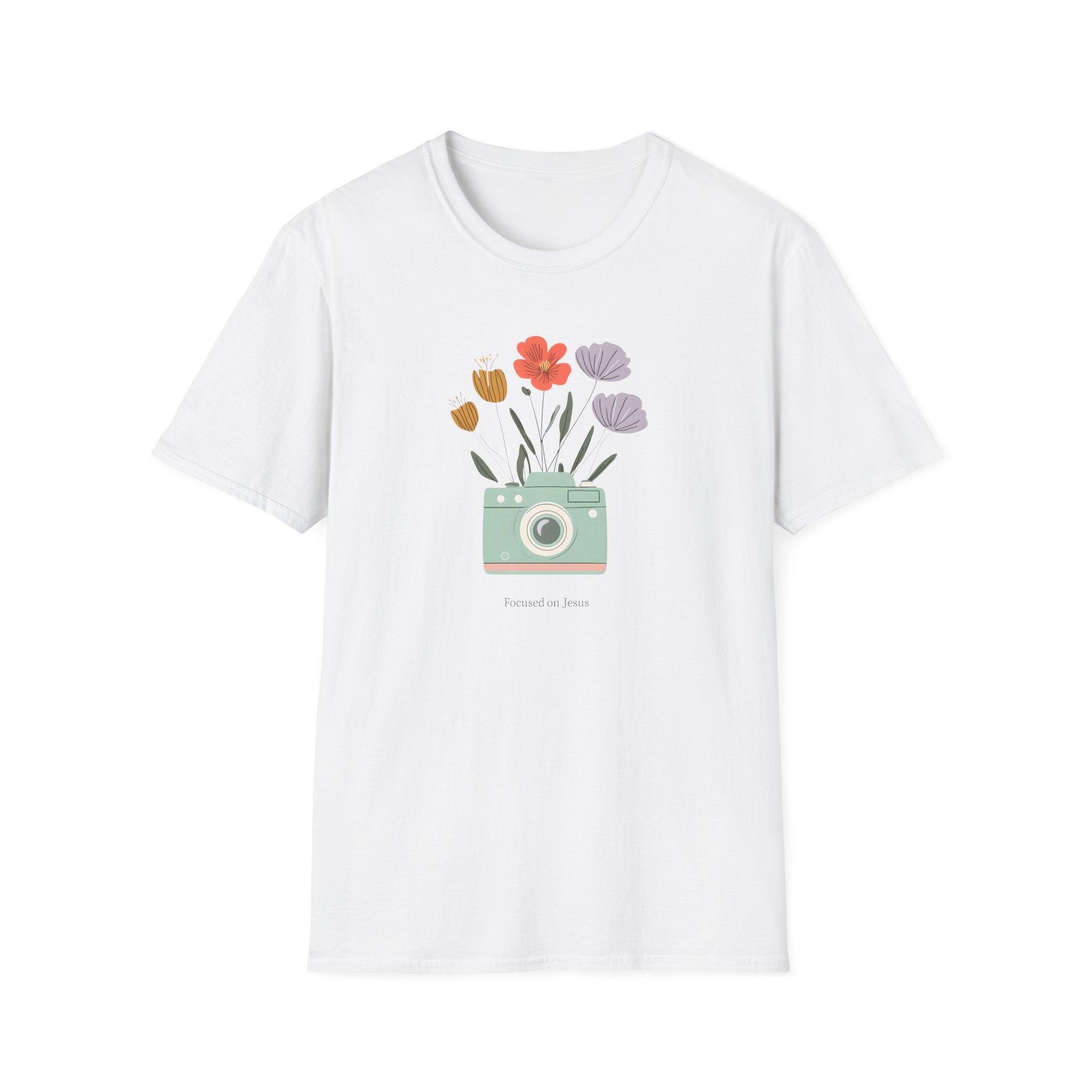 Focused on God Gildan Christian T Shirt | Faith Based Unisex Crewneck Tee | Christian Gift for her
