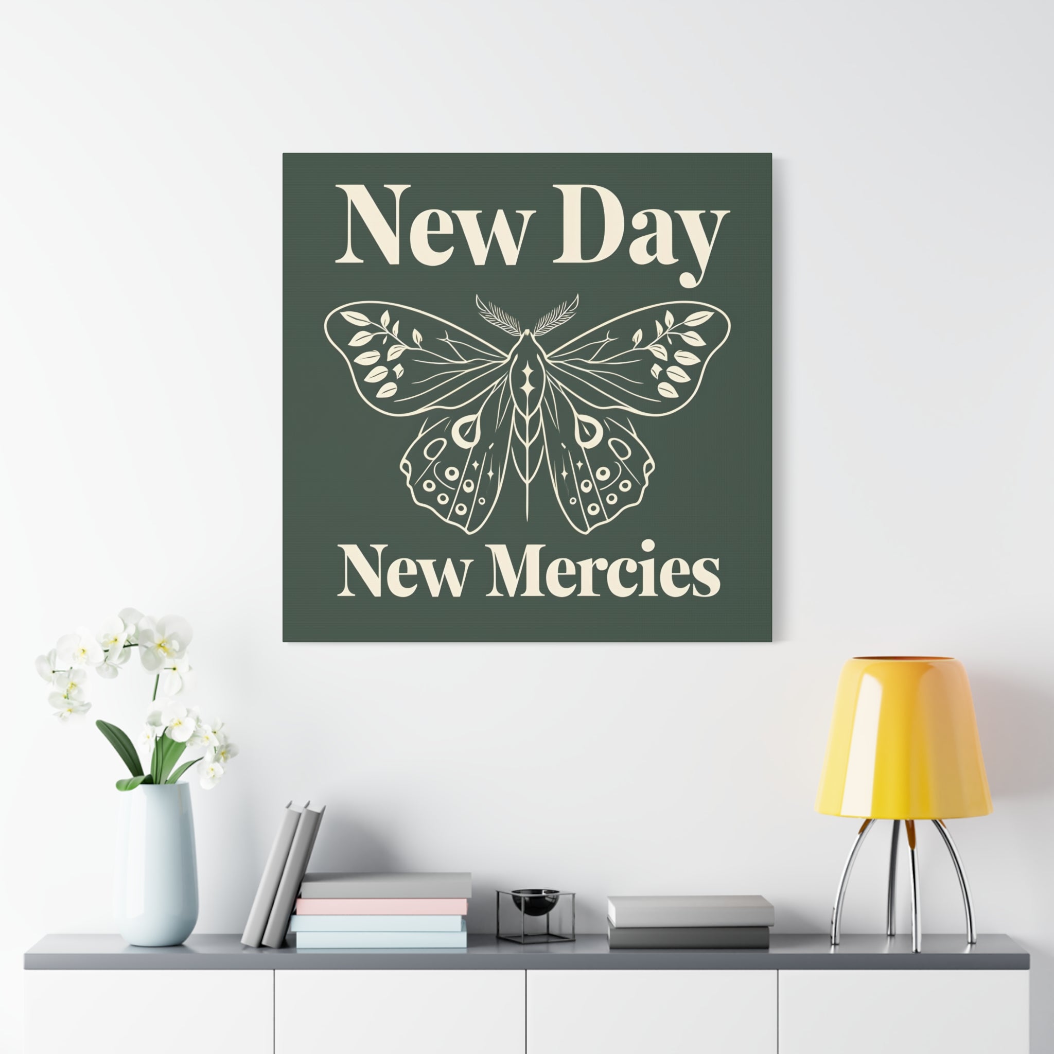 New Day New Mercies Christian Matte Canvas Wall Art | Faith Home Decor | Christian Housewarming Gift