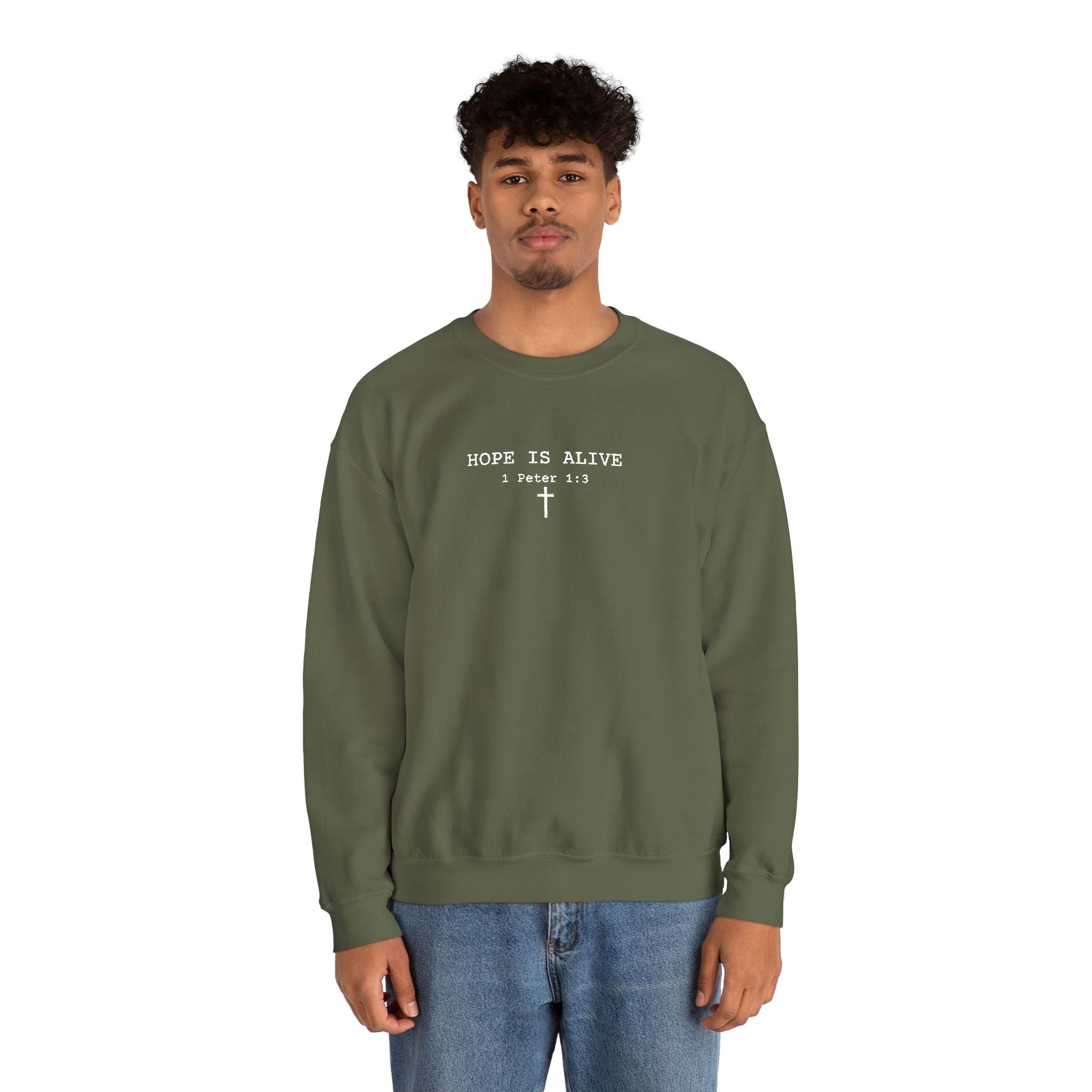 Hope is Alive Embroidered Gildan Unisex Crewneck Sweatshirt | Christian Gift |