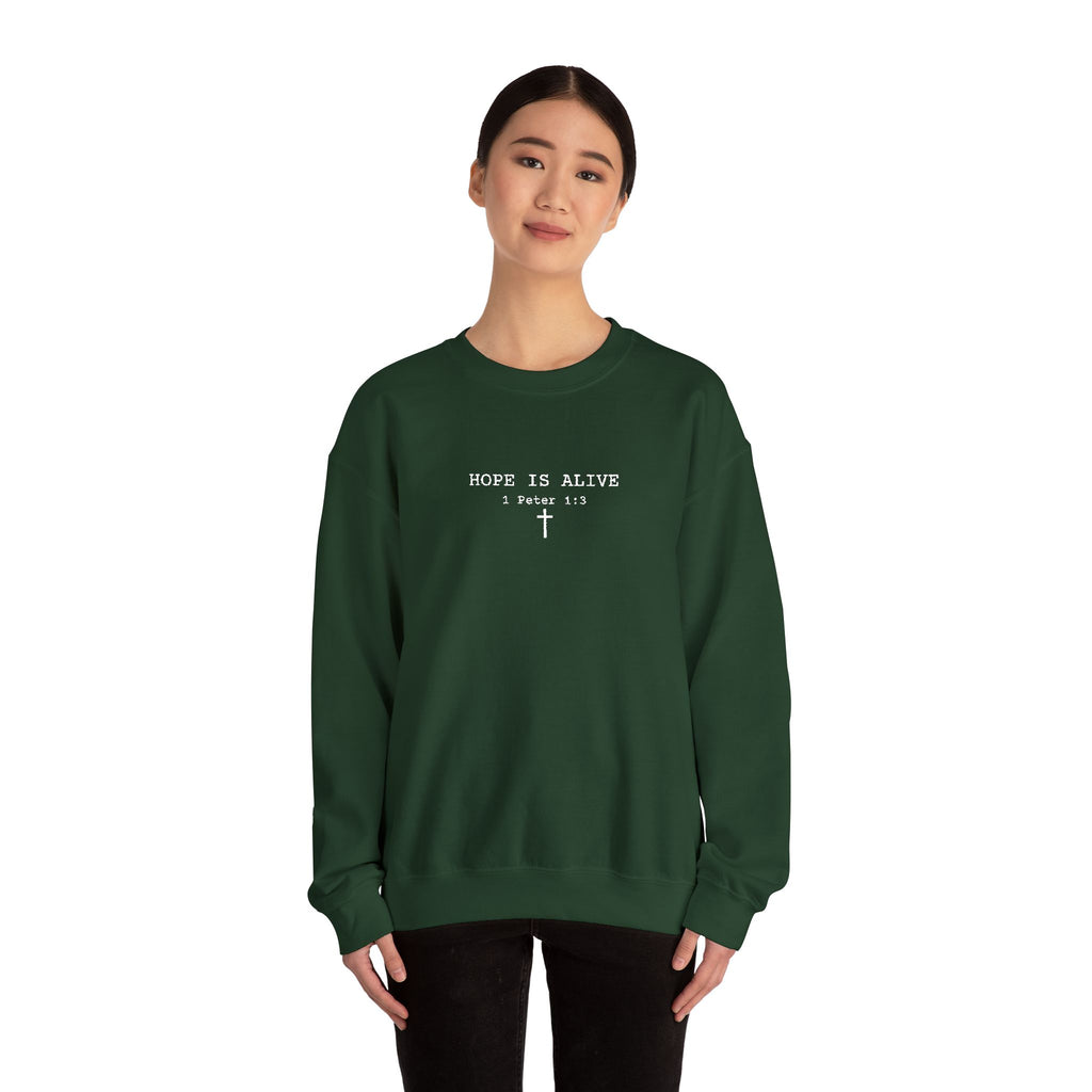 Hope is Alive Embroidered Gildan Unisex Crewneck Sweatshirt | Christian Gift |