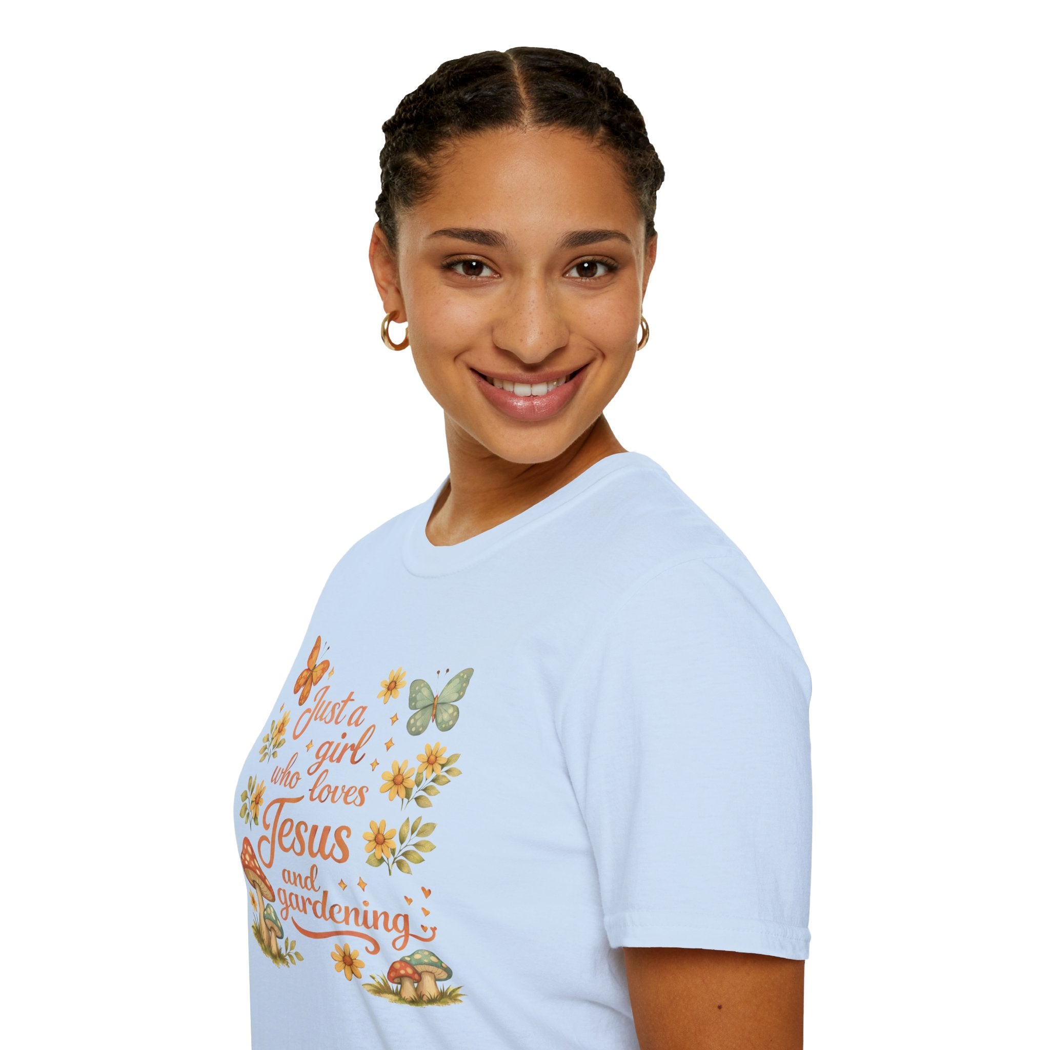 Just A Girl Who Loves Jesus and Gardening Gildan Unisex Tshirt | Christian Gardening T-Shirt | Faith Shirt | Cotton Tee