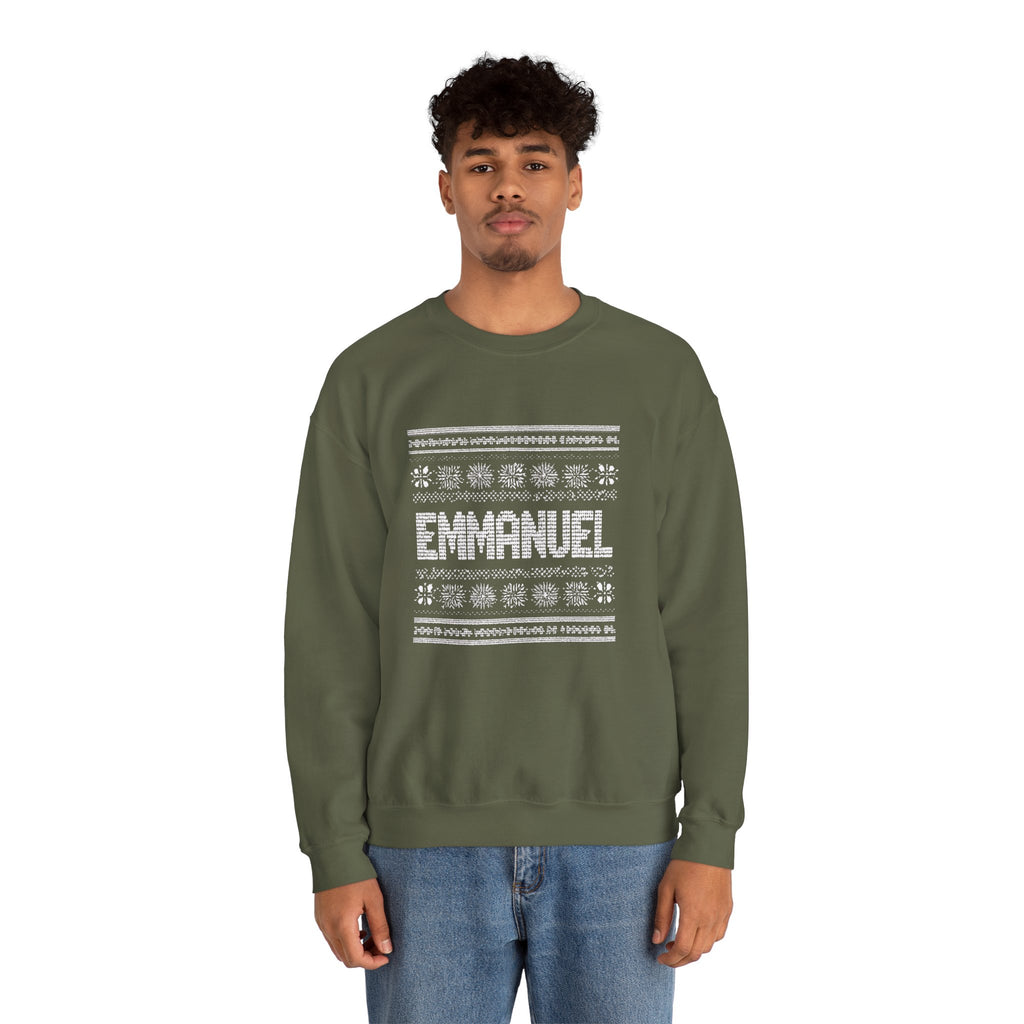 Emmanuel Gildan Unisex Christmas Crewneck Sweatshirt |Christian Holiday Gift