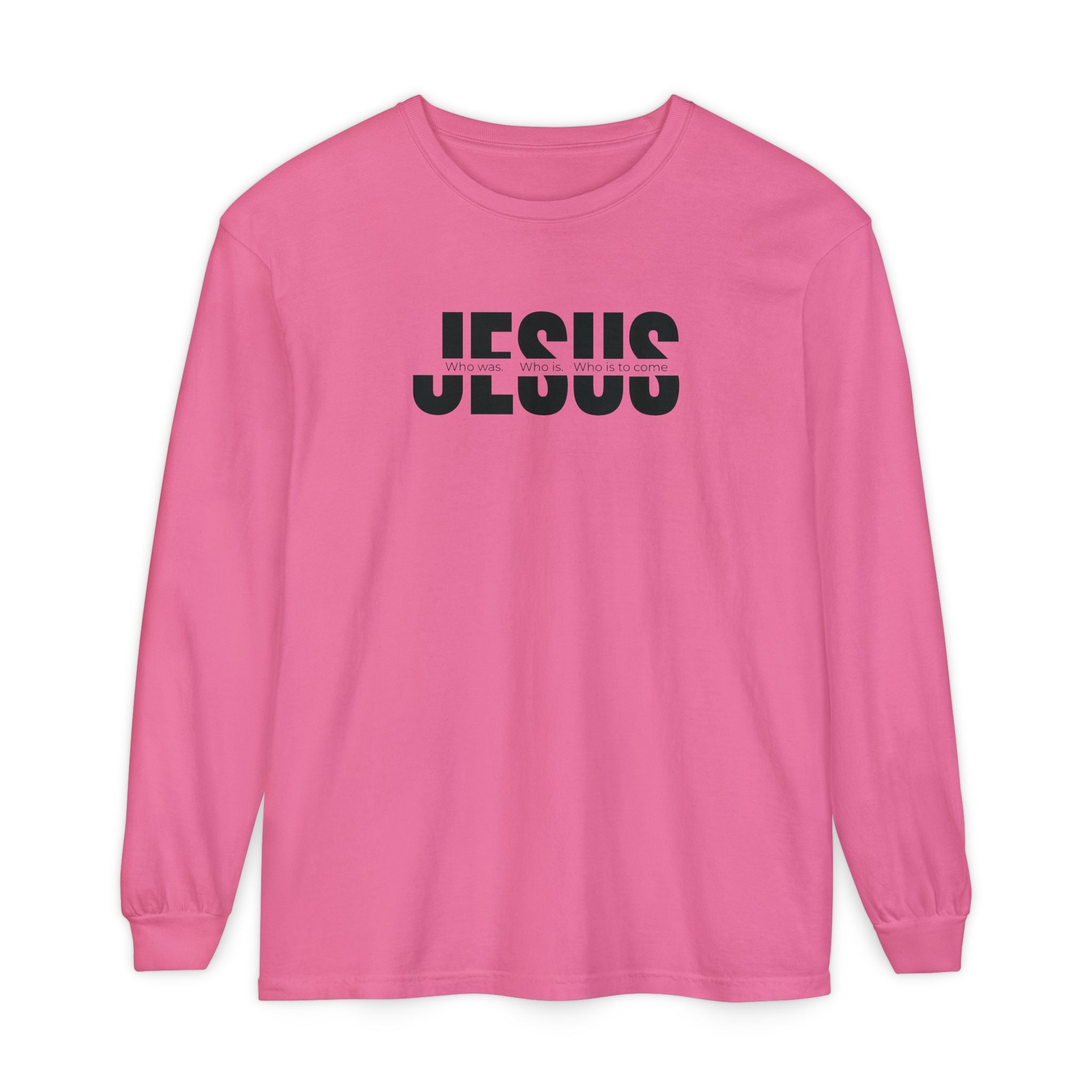 Jesus Comfort Colors Christian Long Sleeve Shirt | Faith Graphic Tee | Garment Dyed Cotton