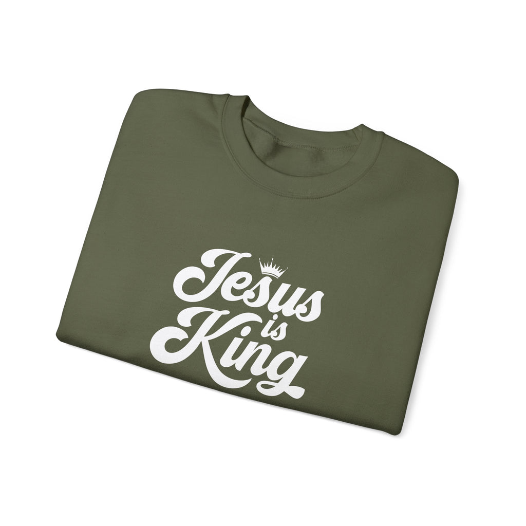Jesus Is King Christian Gildan Unisex Crewneck Sweatshirt | Faith Apparel |  Religious Gift