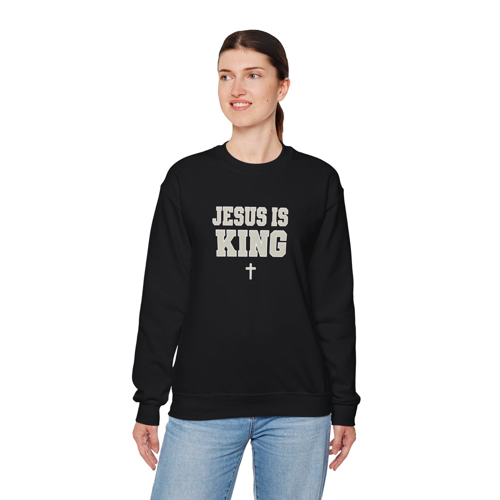 Jesus is King Gildan Unisex Crewneck Sweatshirt | Christian Apparel | Inspirational Gift | Cozy Everyday Wear
