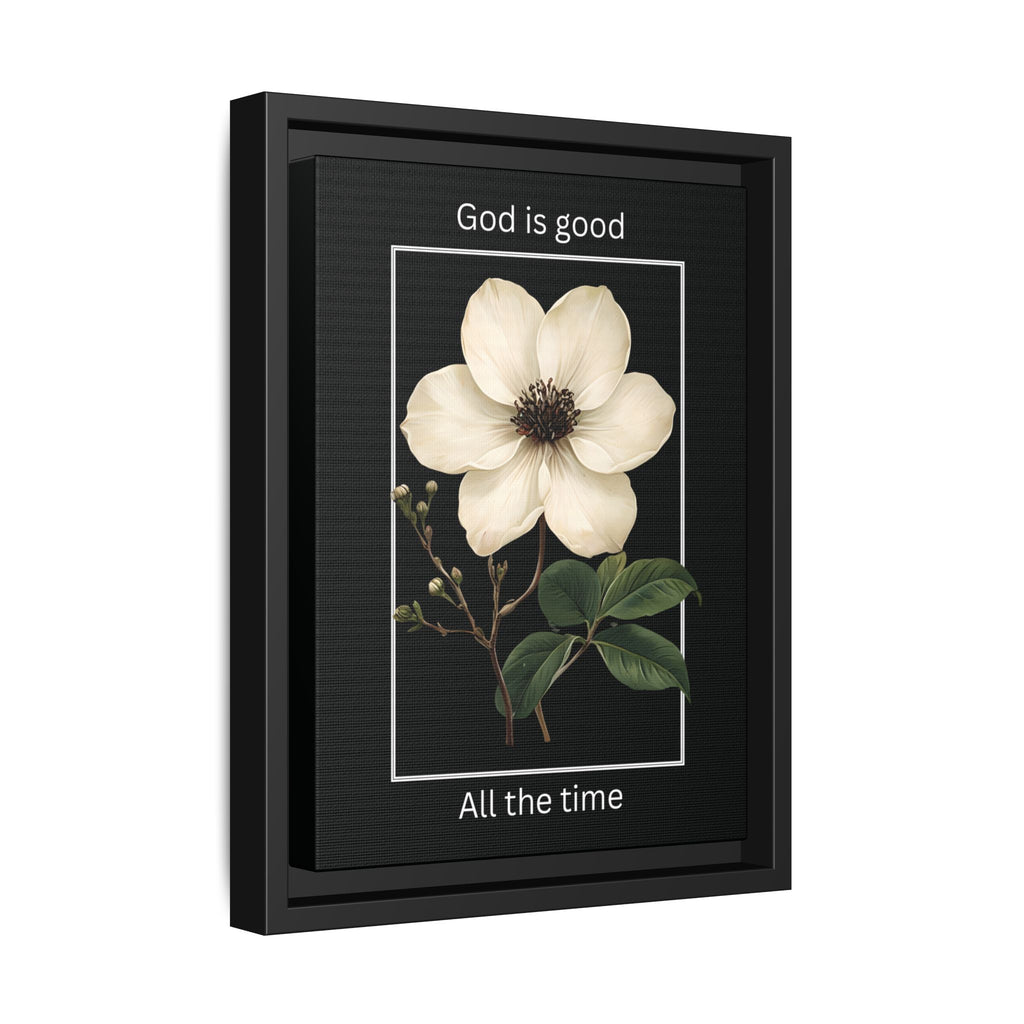 God is Good All The Time Christian Framed Matte Canvas Wall Art | Faith Inspirational Home Decor