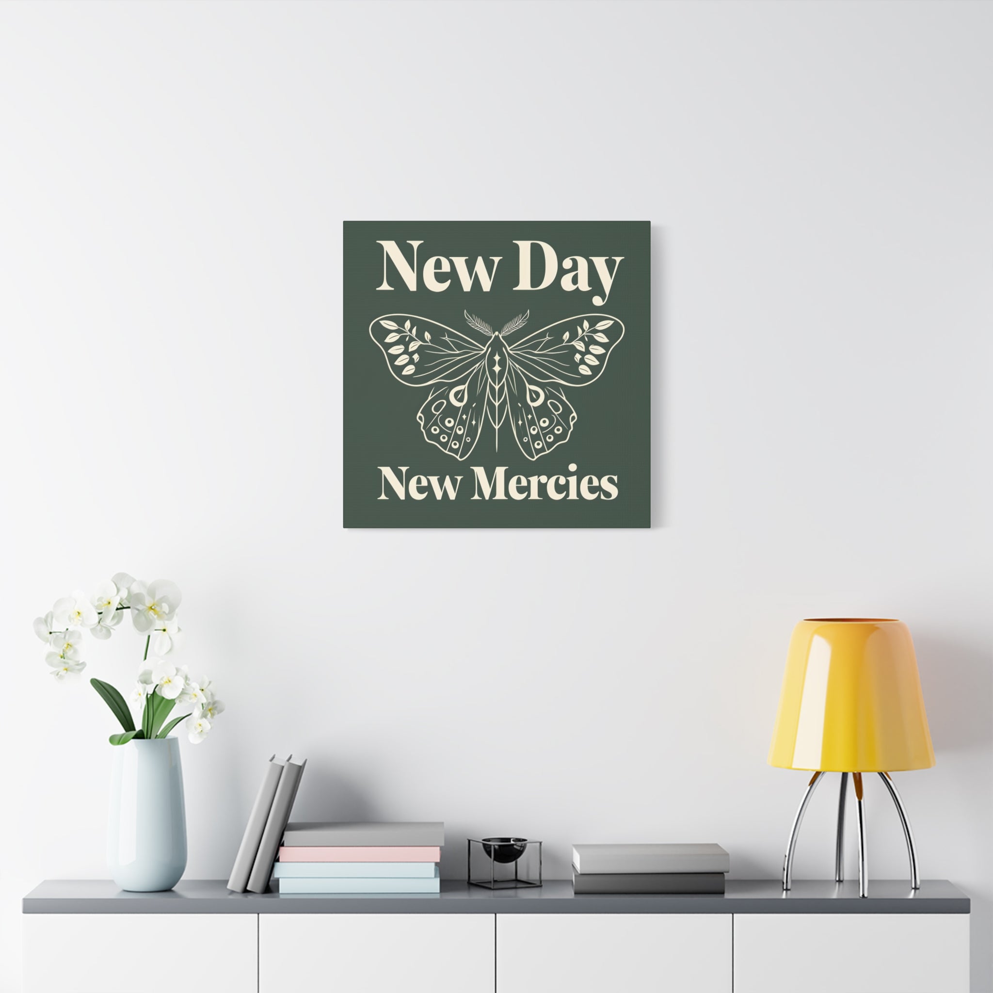 New Day New Mercies Christian Matte Canvas Wall Art | Faith Home Decor | Christian Housewarming Gift