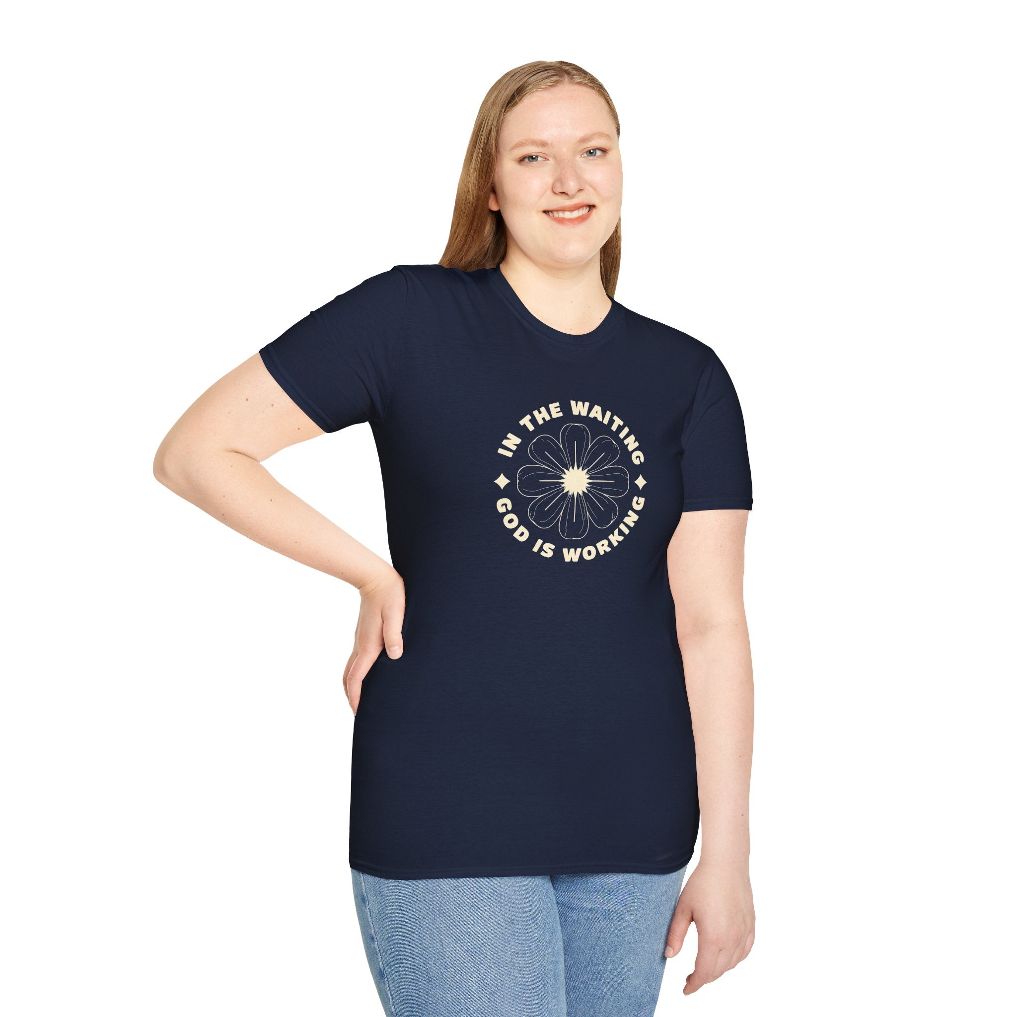 In the Waiting God Is Working Christian Gildan Unisex T-shirt | Women’s Faith Graphic Tee