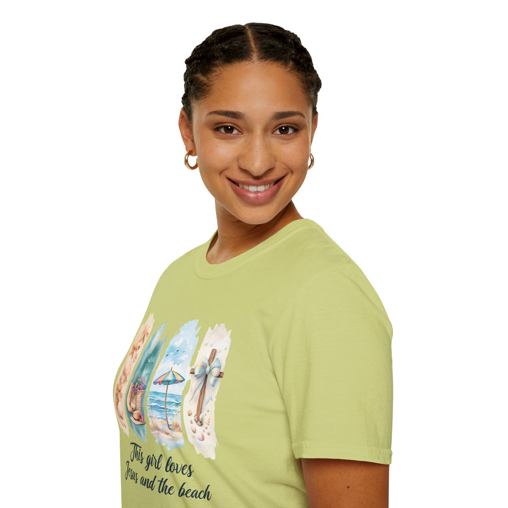 This Girl Loves Jesus and the Beach Shirt – Christian T-Shirts for Women | Faith Based Apparel | Beach Lover T-Shirt, Faith T-Shirt, Jesus Shirt, Summer Apparel, Christian Gifts, Casual...