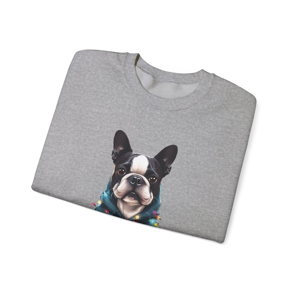 Be the Light Boston Terrier Christmas Gildan Sweatshirt | Christian Unisex Crewneck
