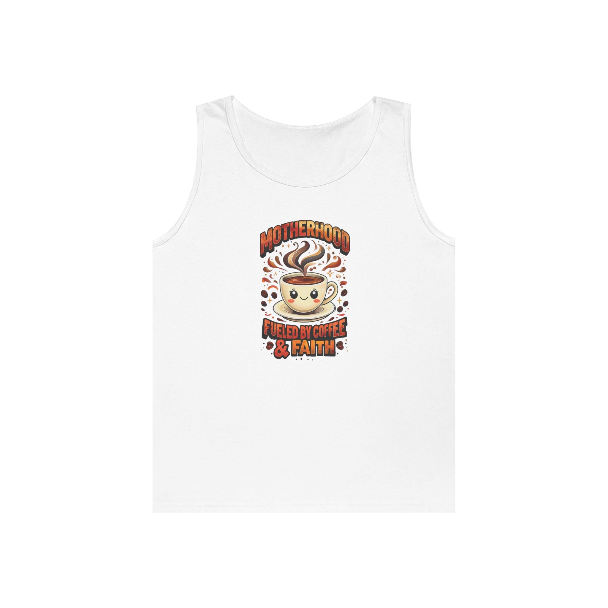 Motherhood Fueled by Coffee & Faith Gildan Tank Top | Christian Mom Shirt | Coffee Lover Mother’s Day Gift