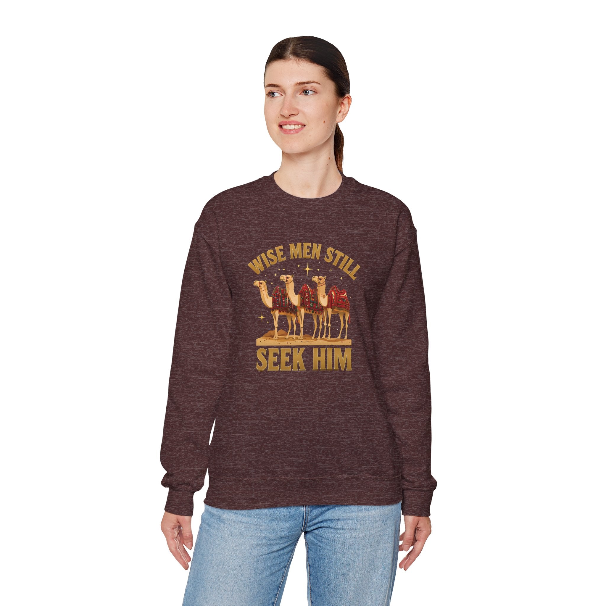 Wise Men Still Seek Him Gildan Unisex Crewneck Sweatshirt | Gift for Men | Religious Holiday Apparel