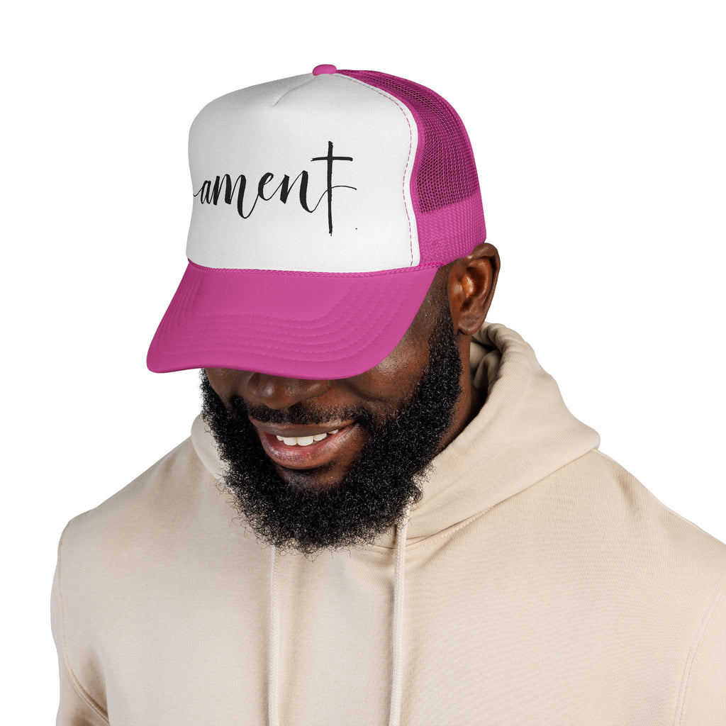Amen Christian Trucker Hat | Faith Snapback Cap | Adjustable Mesh Hat Gift